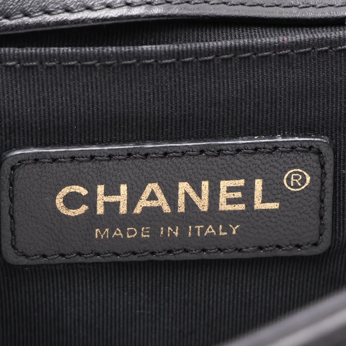Boy Chanel 25 Lambskin Chain Shoulder Bag, Black with Gold Hardware, 24783673, Series 24, A67086 — view 9