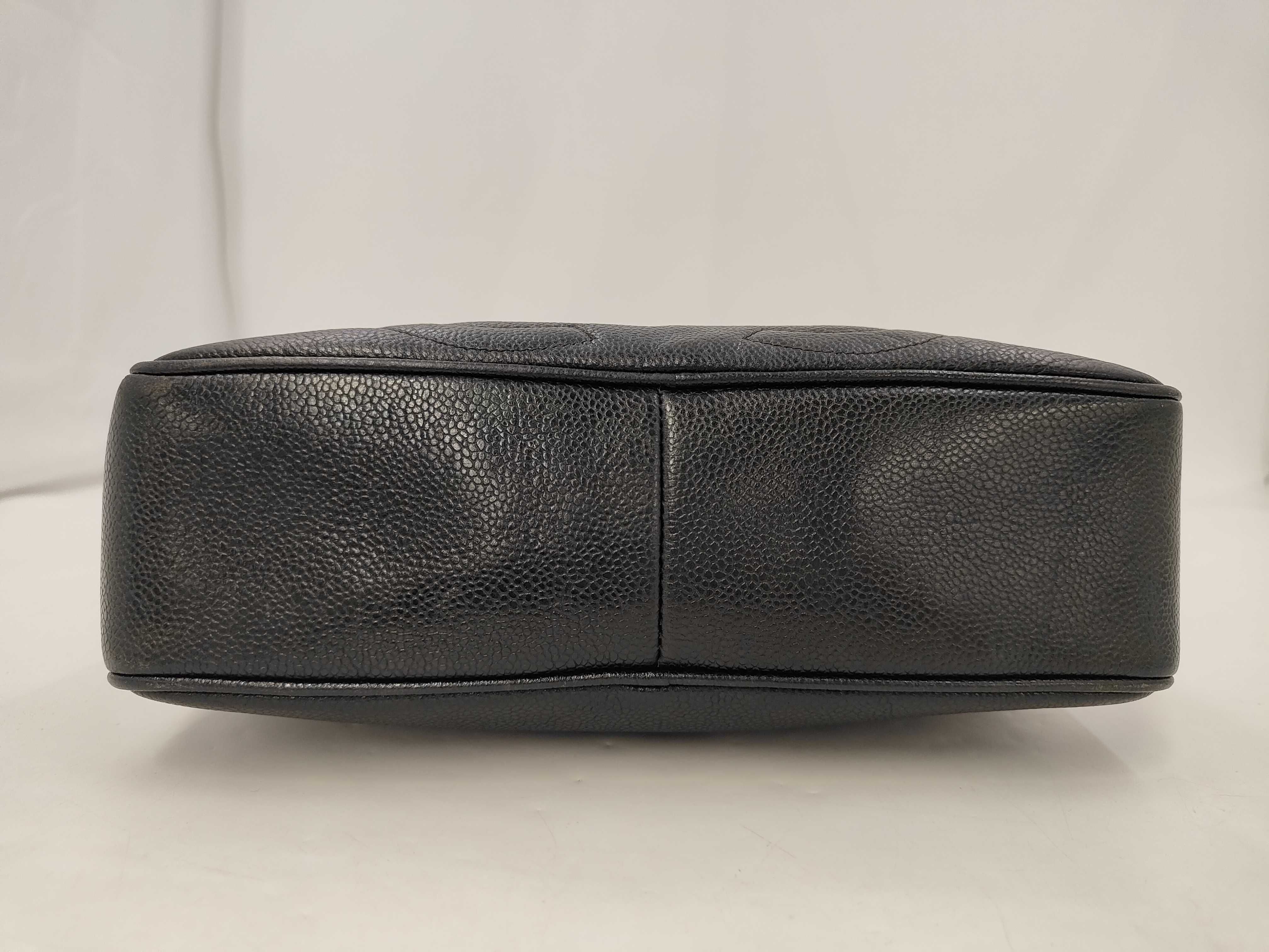 Caviar Skin Triple Coco Black Shoulder Bag — view 3