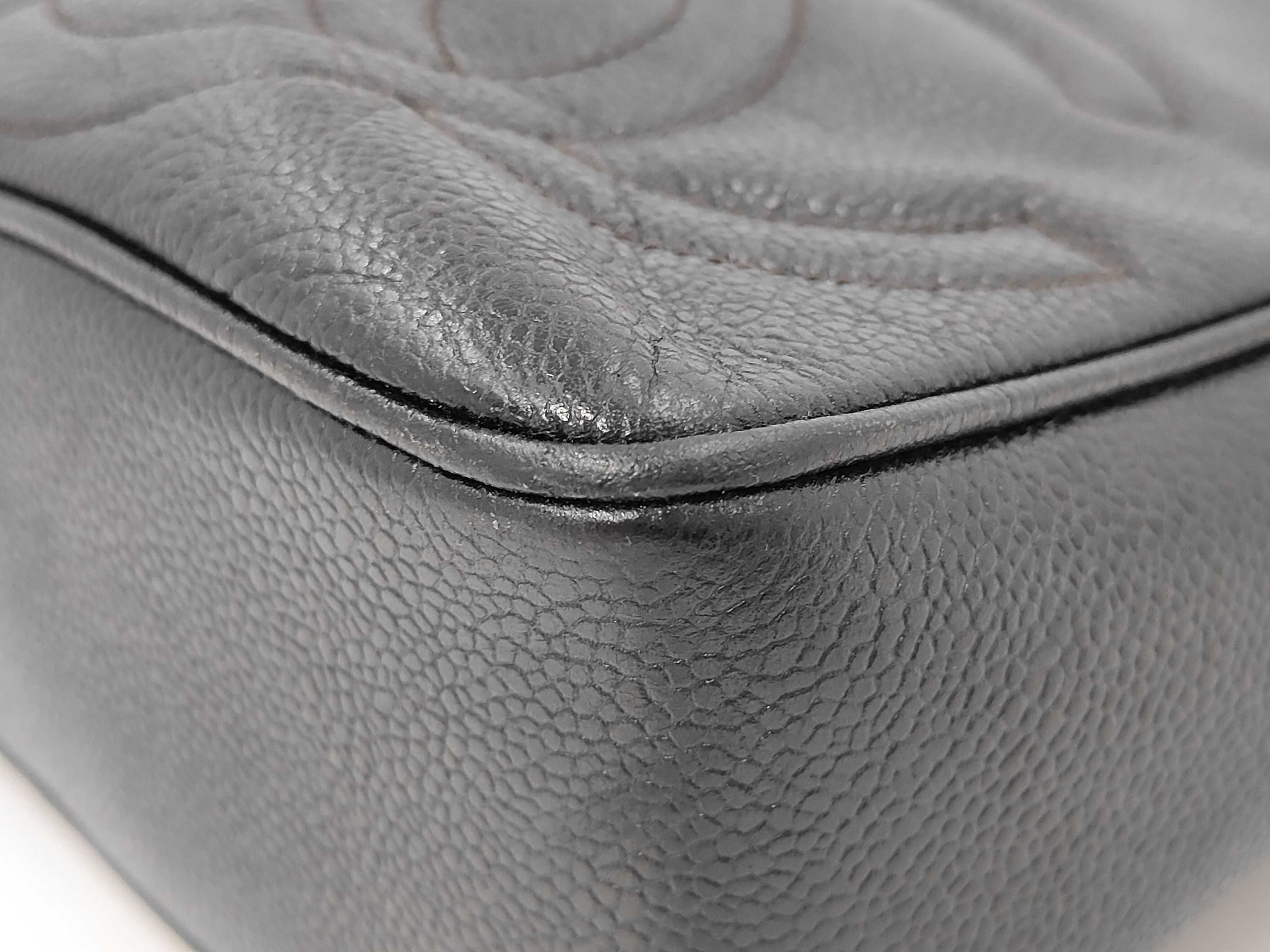 Caviar Skin Triple Coco Black Shoulder Bag — view 4