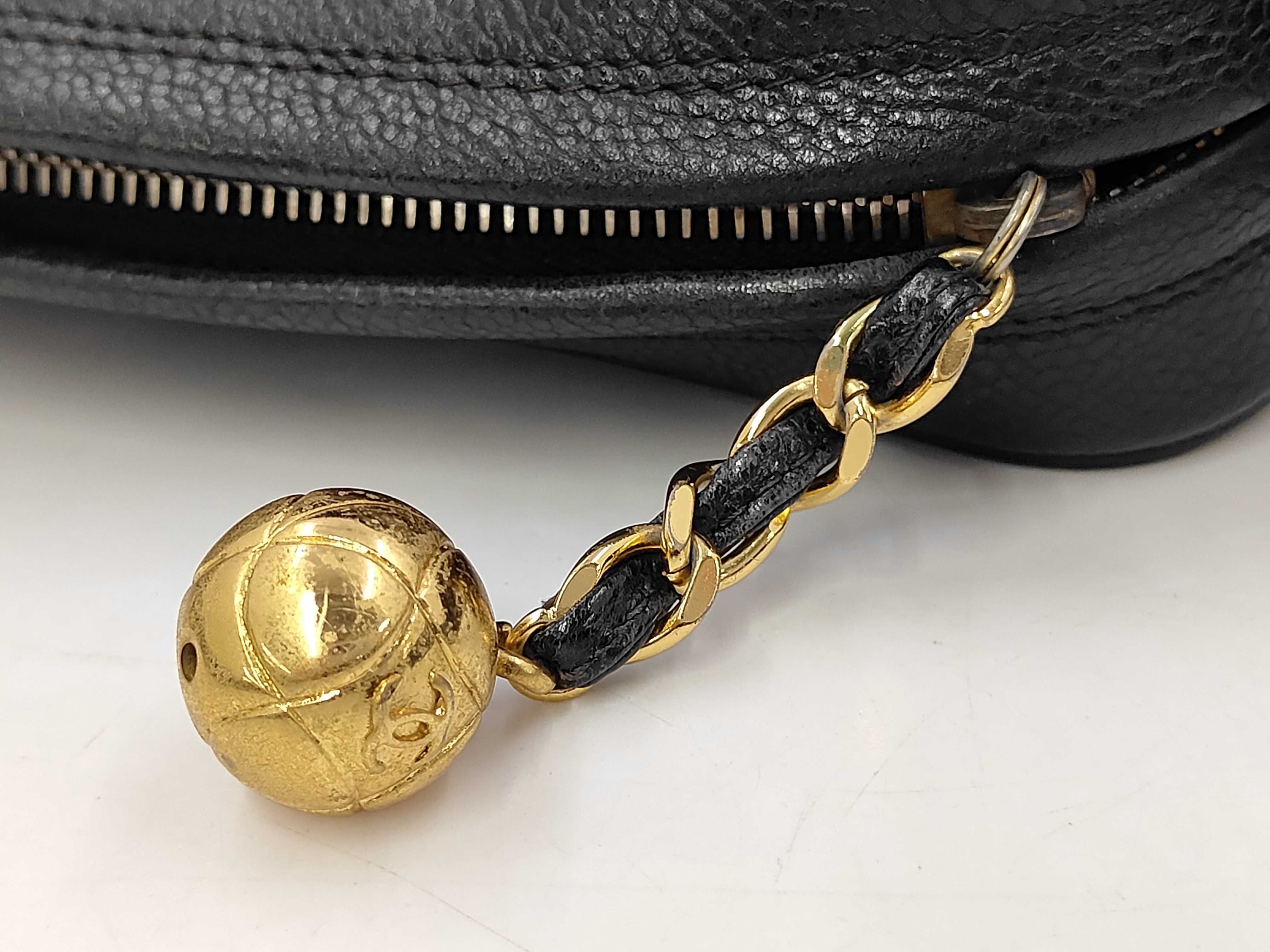 Caviar Skin Triple Coco Black Shoulder Bag — view 8
