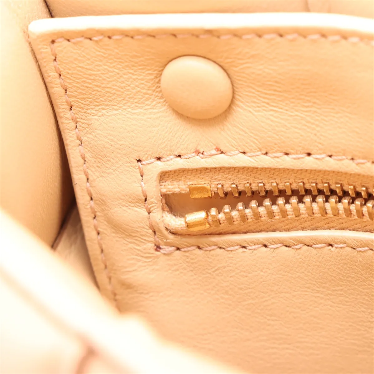 Maxi Intrecciato Padded Cassette Leather Chain Shoulder Bag Beige — view 11