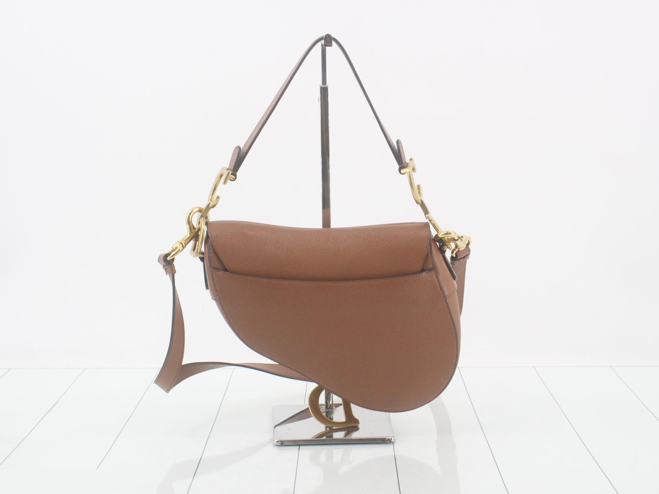 2-way saddlebag, brown, grained calfskin — view 2