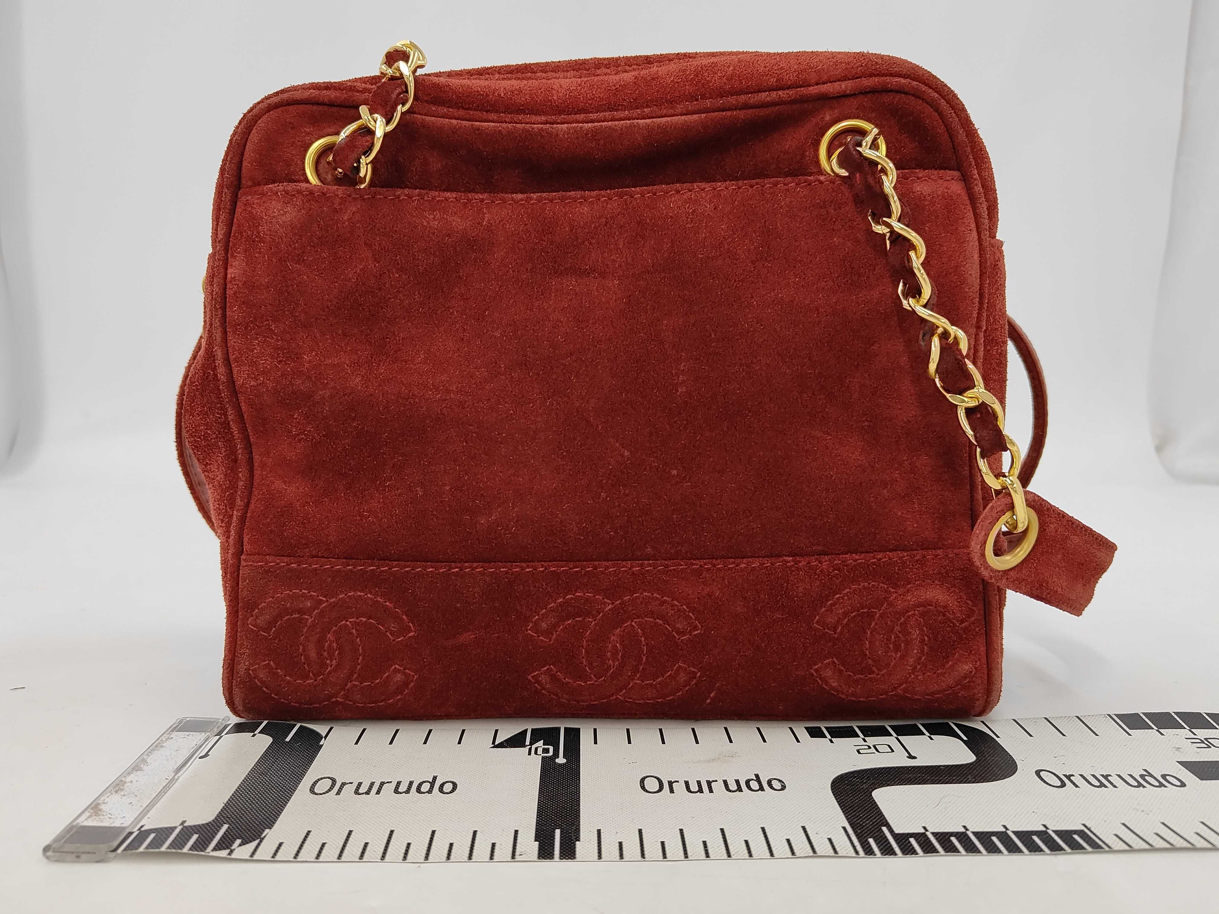 Triple Coco Suede Shoulder Bag, Bordeaux Tote Bag — view 2