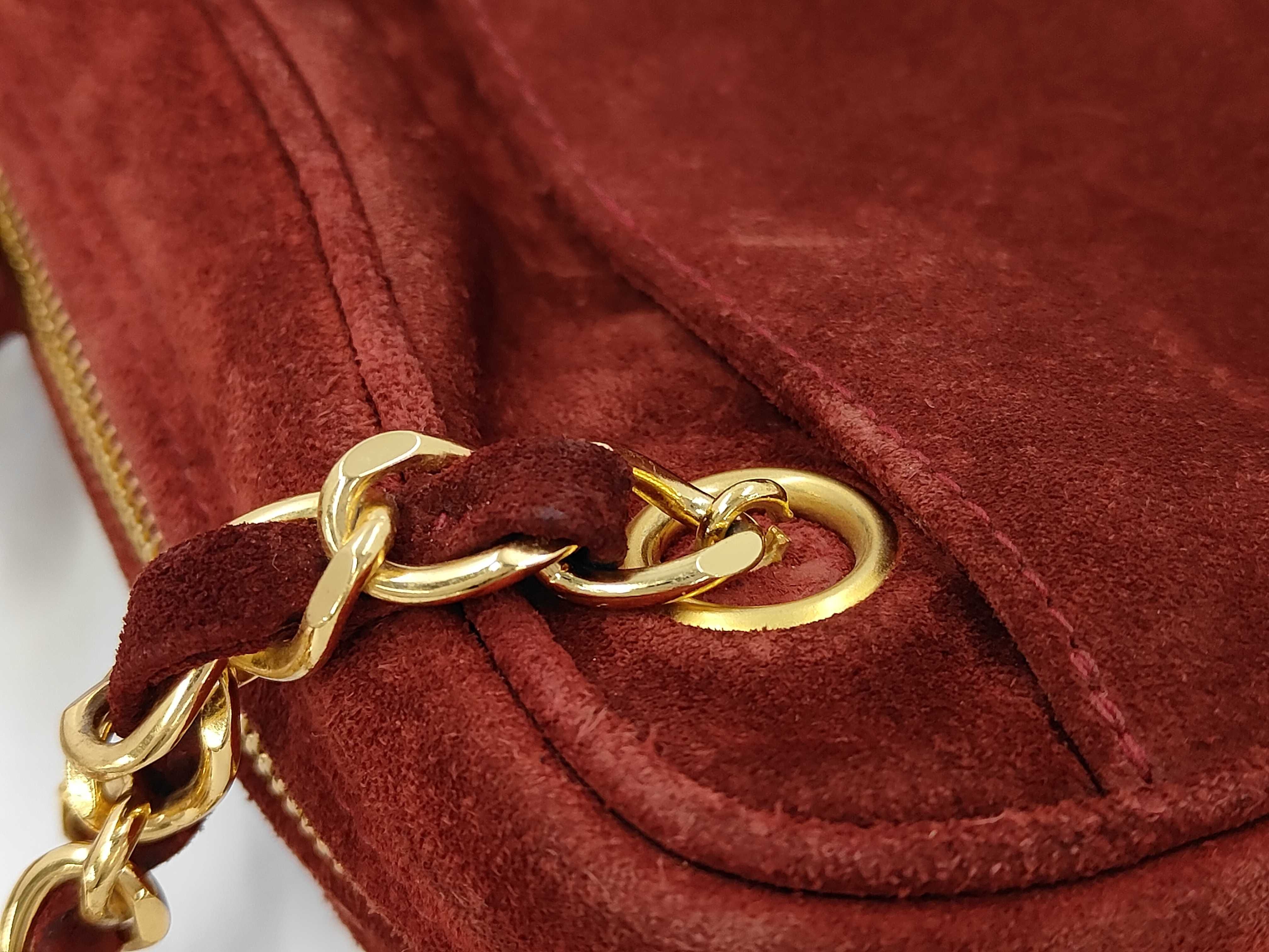 Triple Coco Suede Shoulder Bag, Bordeaux Tote Bag — view 5
