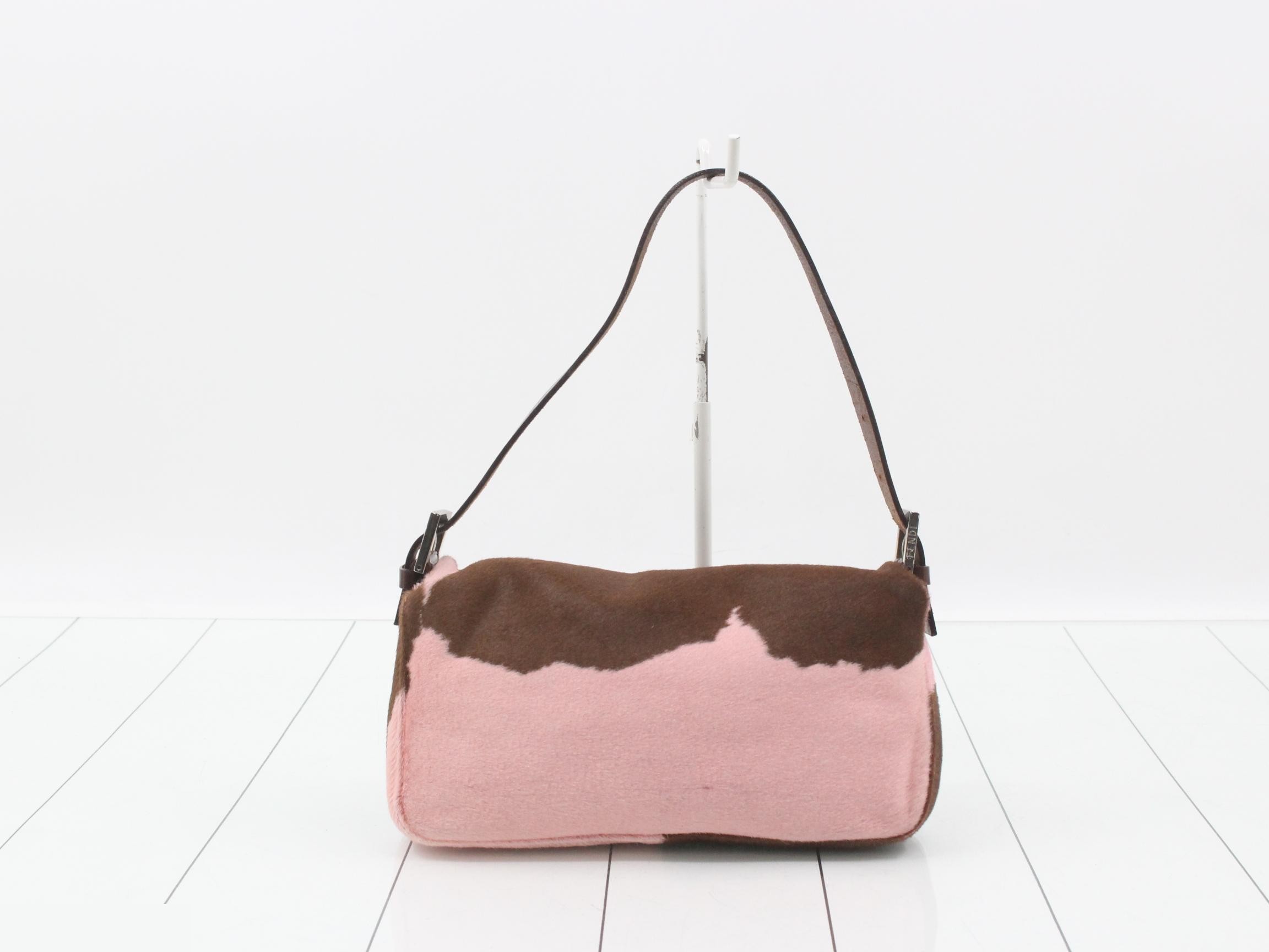 Mamma Bucket handbag, calfskin, brown and pink. — view 2