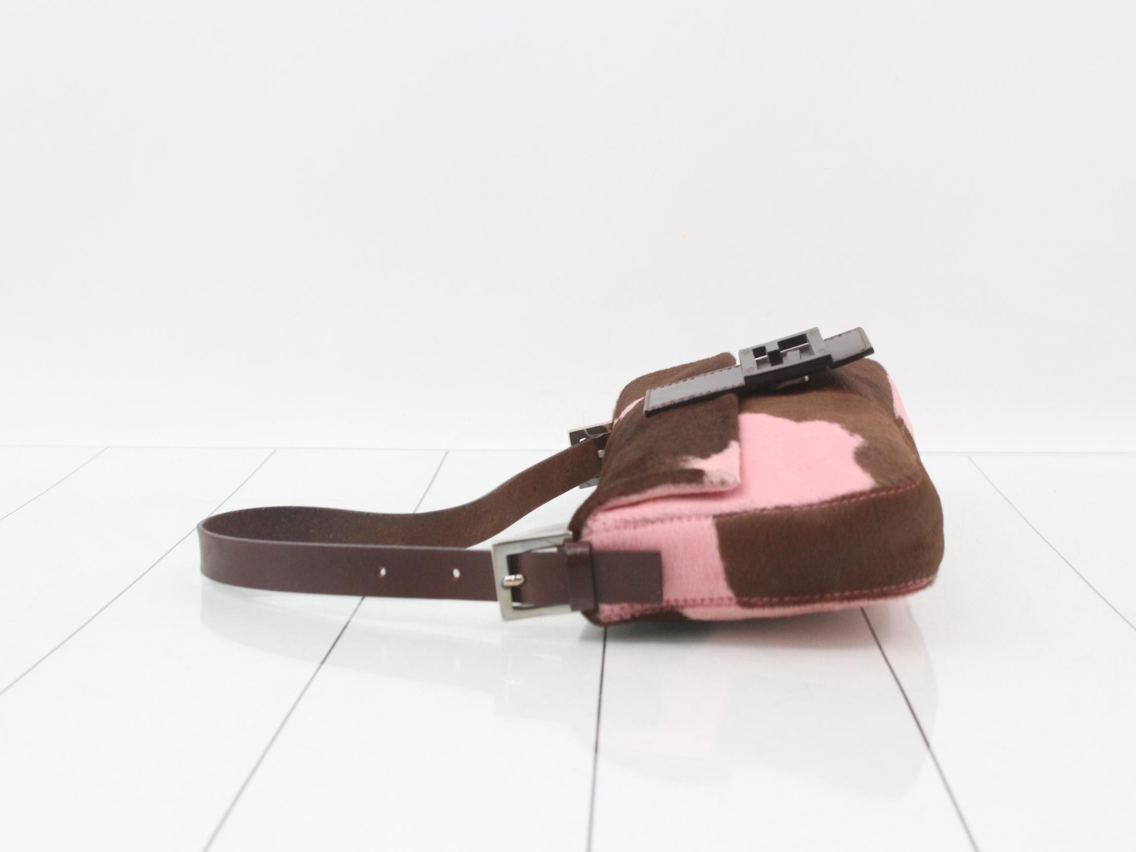 Mamma Bucket handbag, calfskin, brown and pink. — view 4