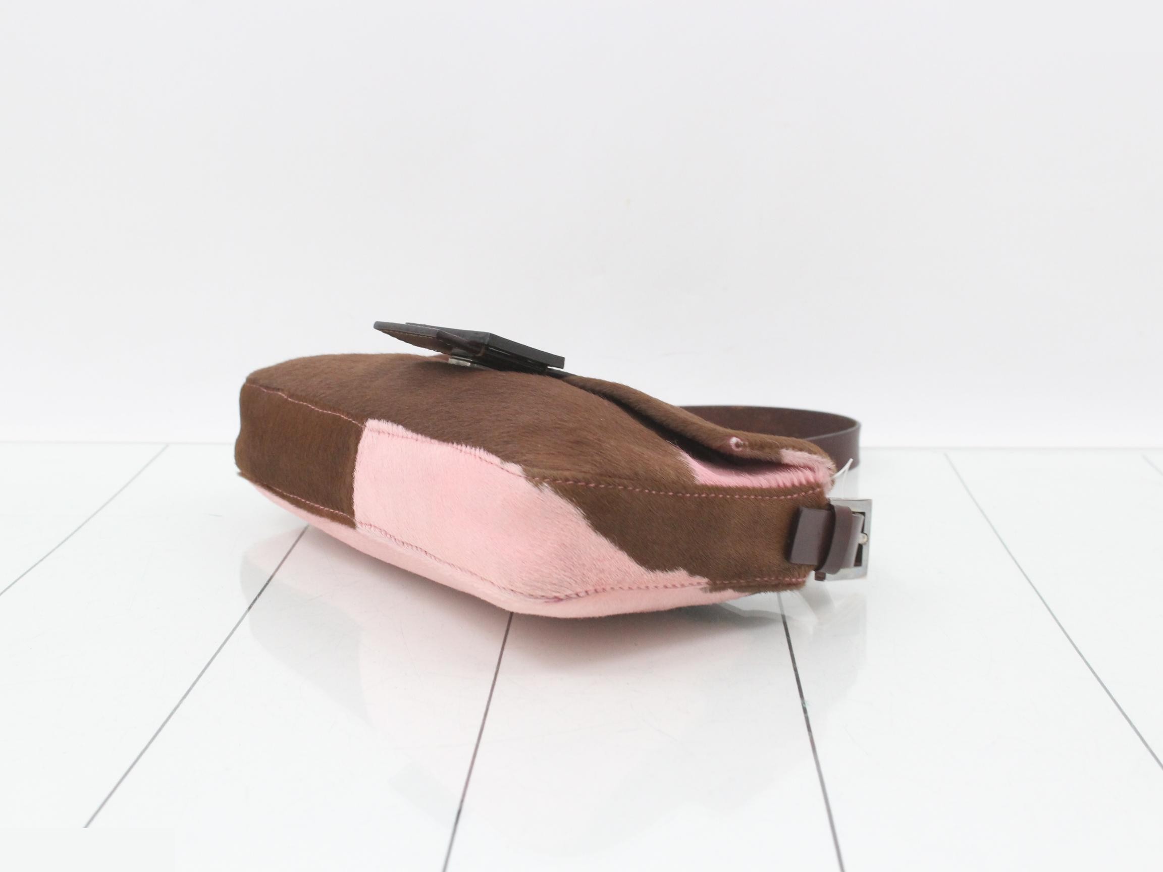 Mamma Bucket handbag, calfskin, brown and pink. — view 6