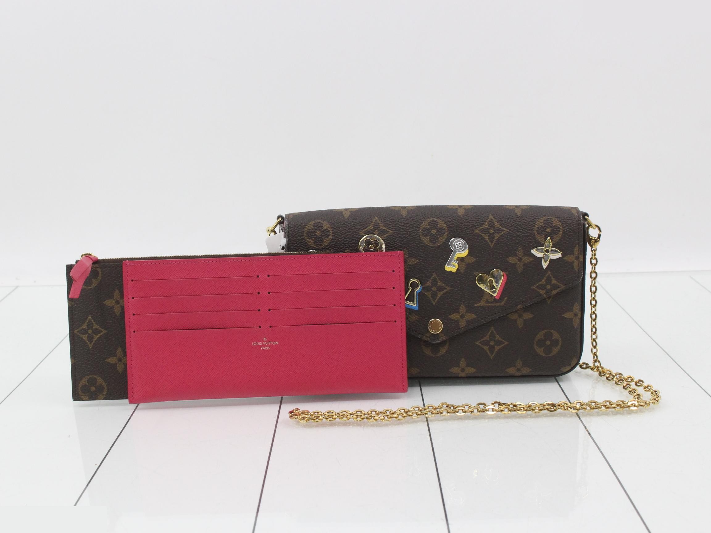 Monogram Love Lock Pochette Felicie Shoulder Bag with Case