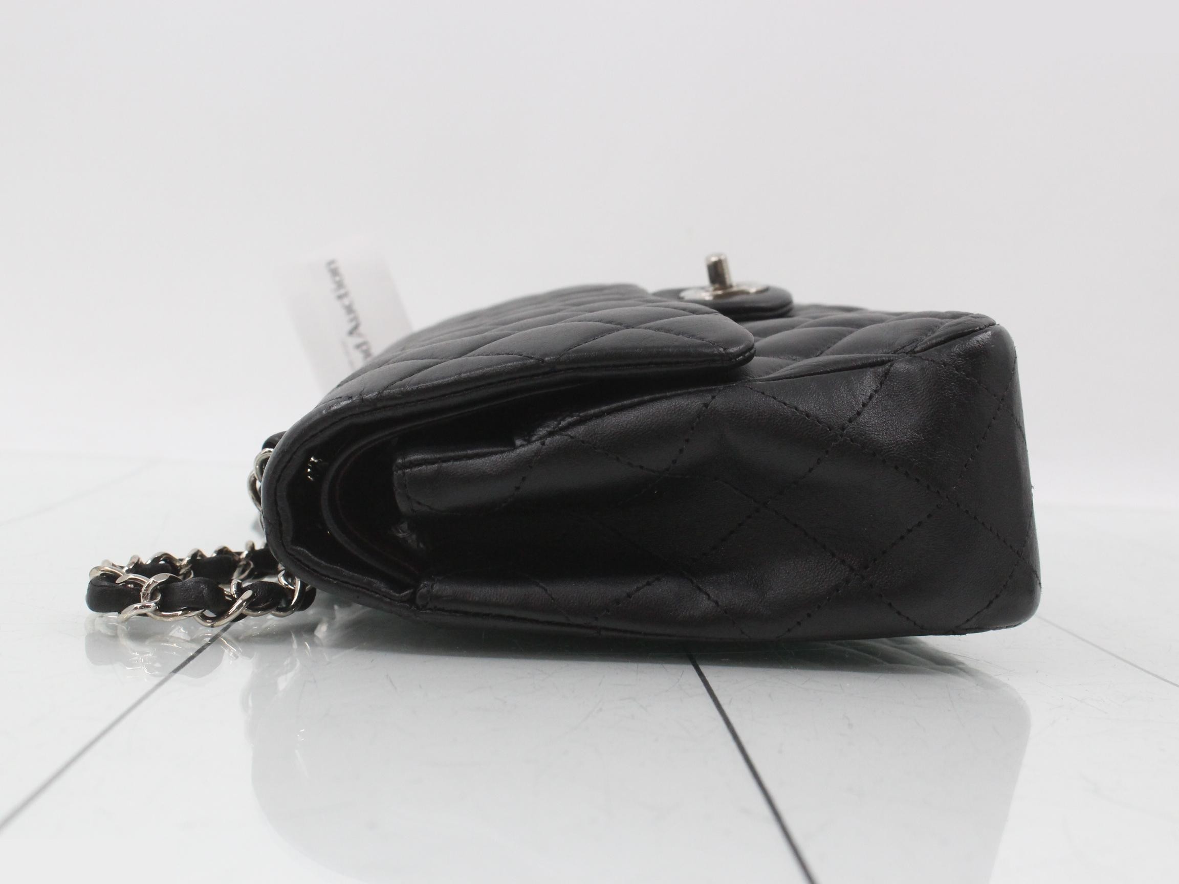 Matelassé Chain Shoulder Bag, Black — view 4