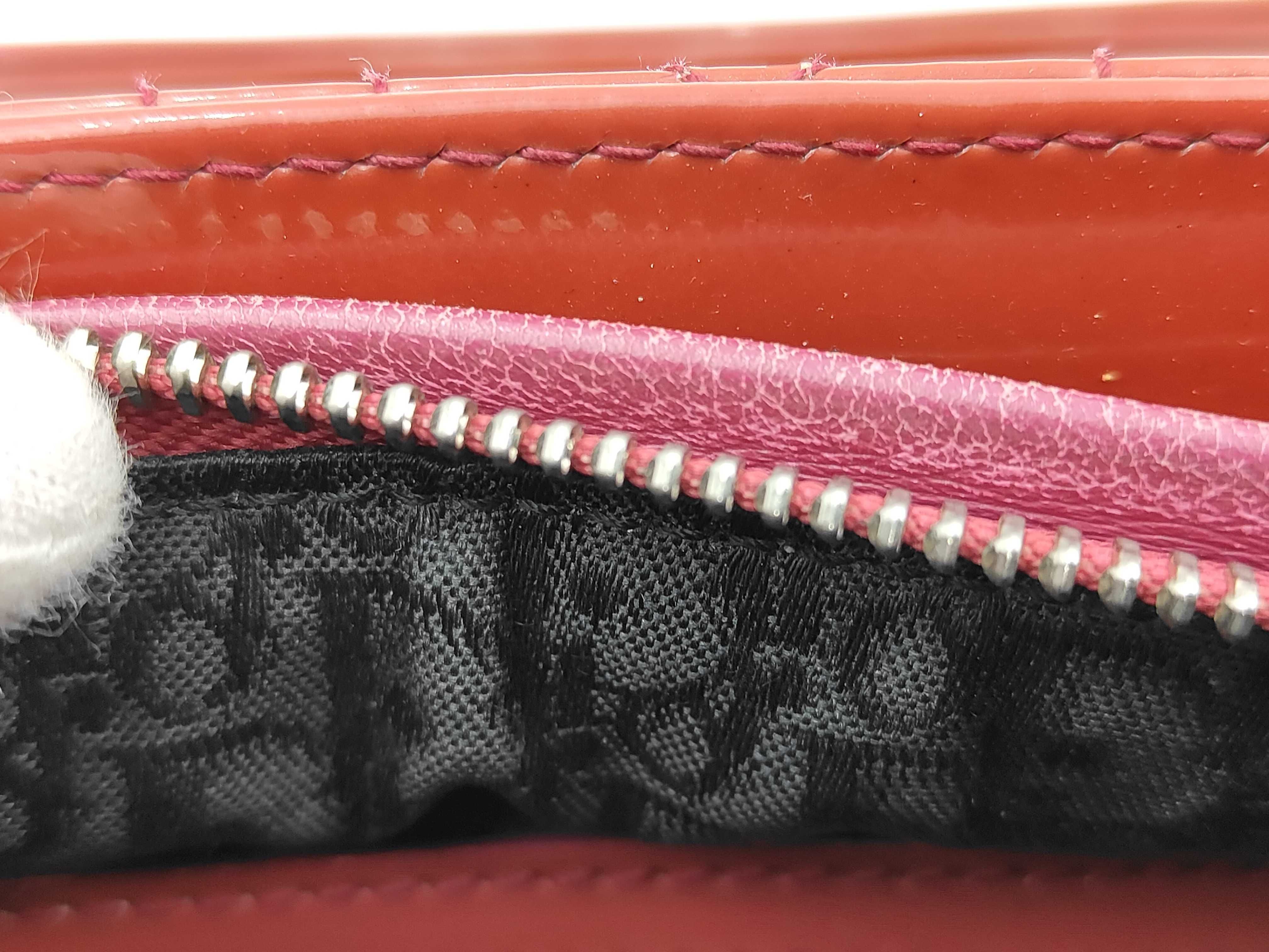 Christian 2-Way Handbag, Patent Leather, Red and Silver, Lady Dior Handbag — view 11