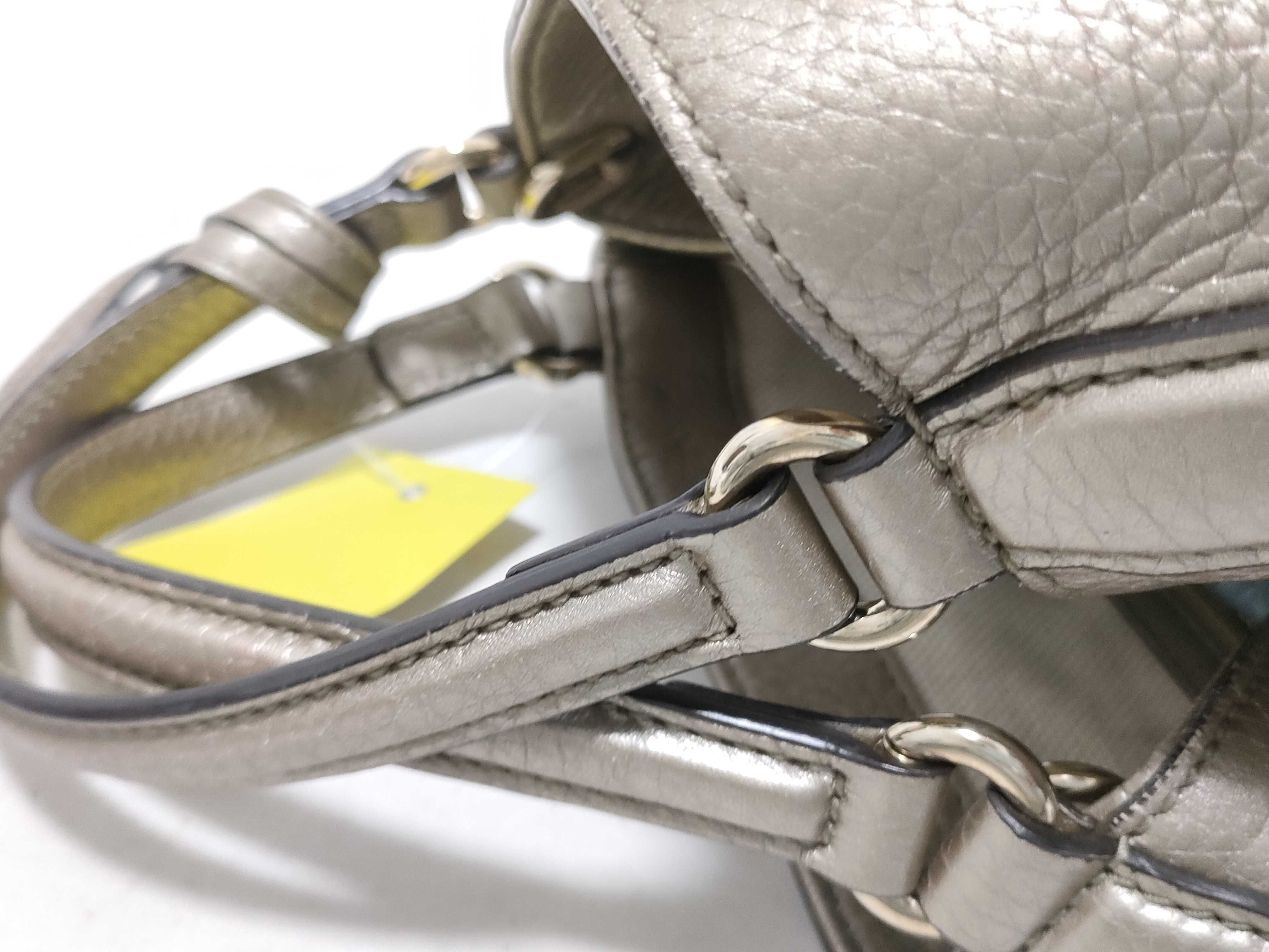Soho Leather Tote Bag 336751 Gray Fringe Handbag — view 5