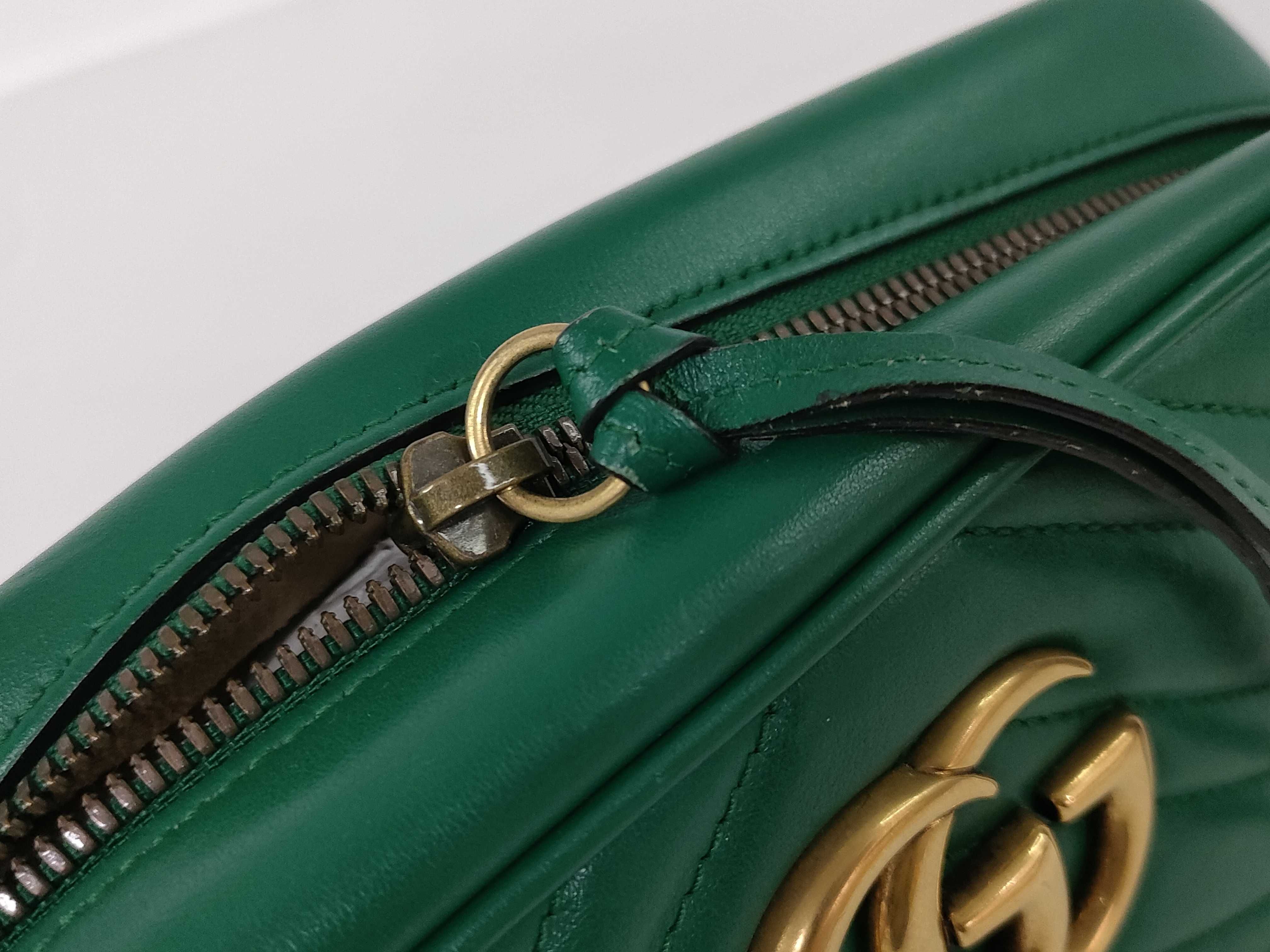 GG Marmont Quilted Camera Bag Shoulder Bag Green Shoulder Bag — view 13