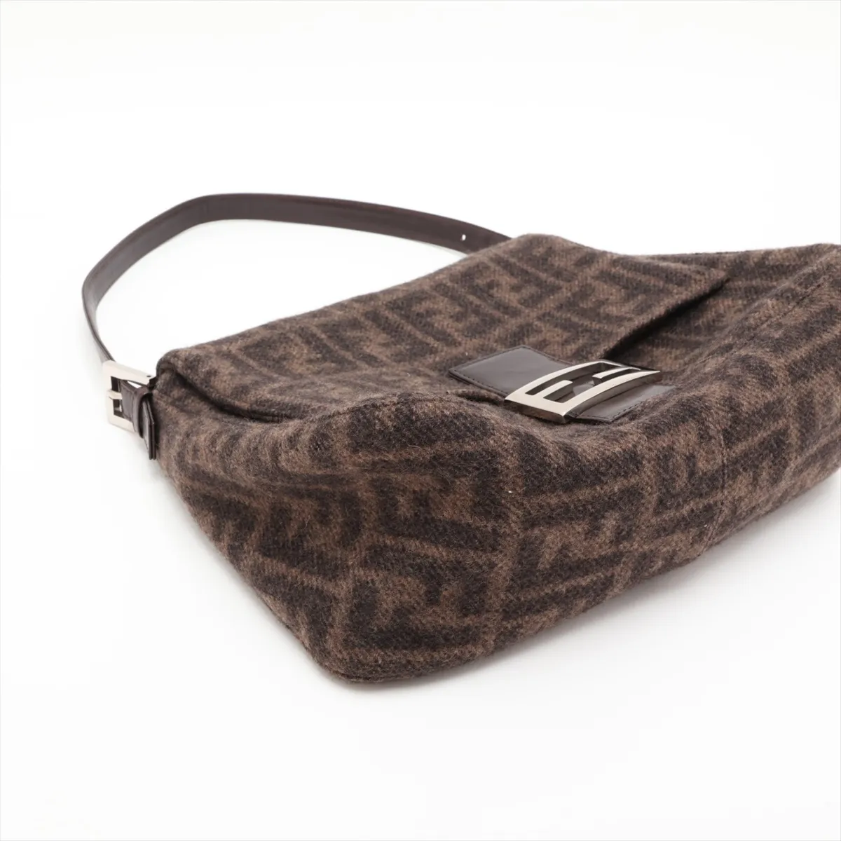 Zucca Mamma Bucket Wool Shoulder Bag Brown — view 4