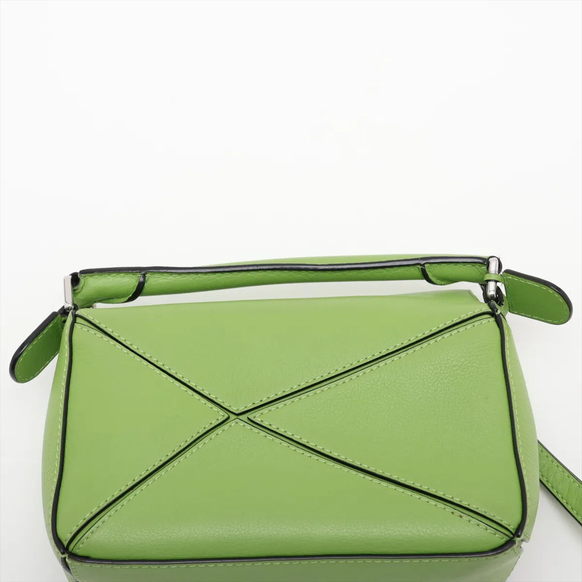 Mini Puzzle Bag Leather 2-Way Handbag Green — view 6