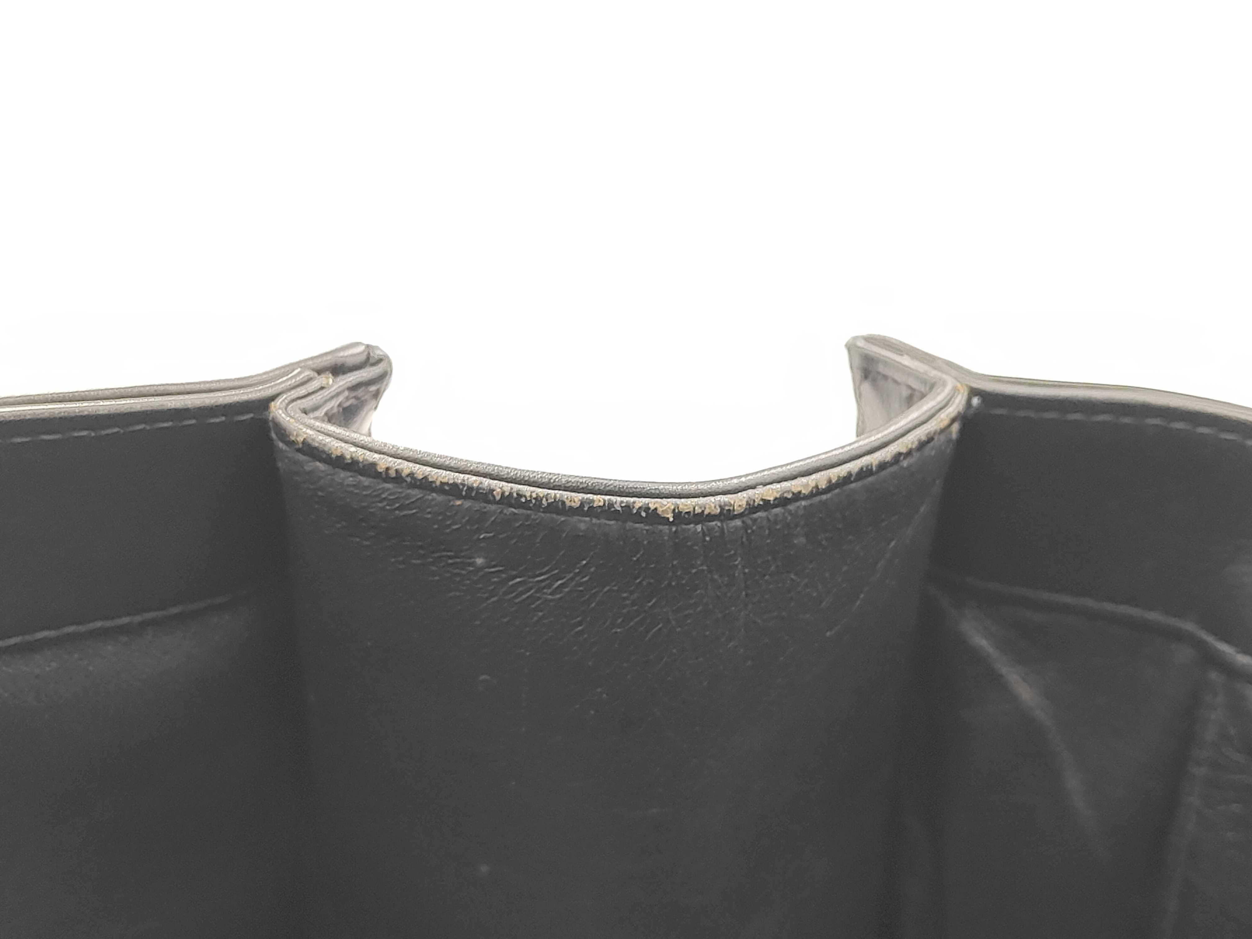 Chain Tote Leather Bag with Gold Hardware, Black, 3585292 (Tote Bag) — view 8