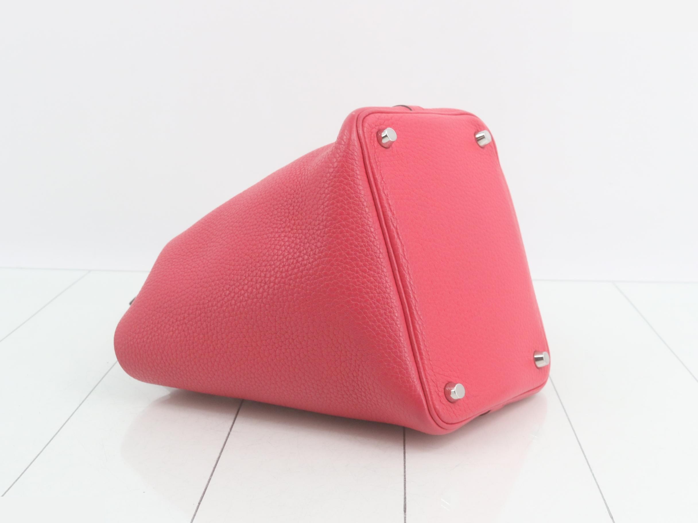 Picotin Lock PM, Taurillon leather, pink, silver hardware, D stamp. — view 5