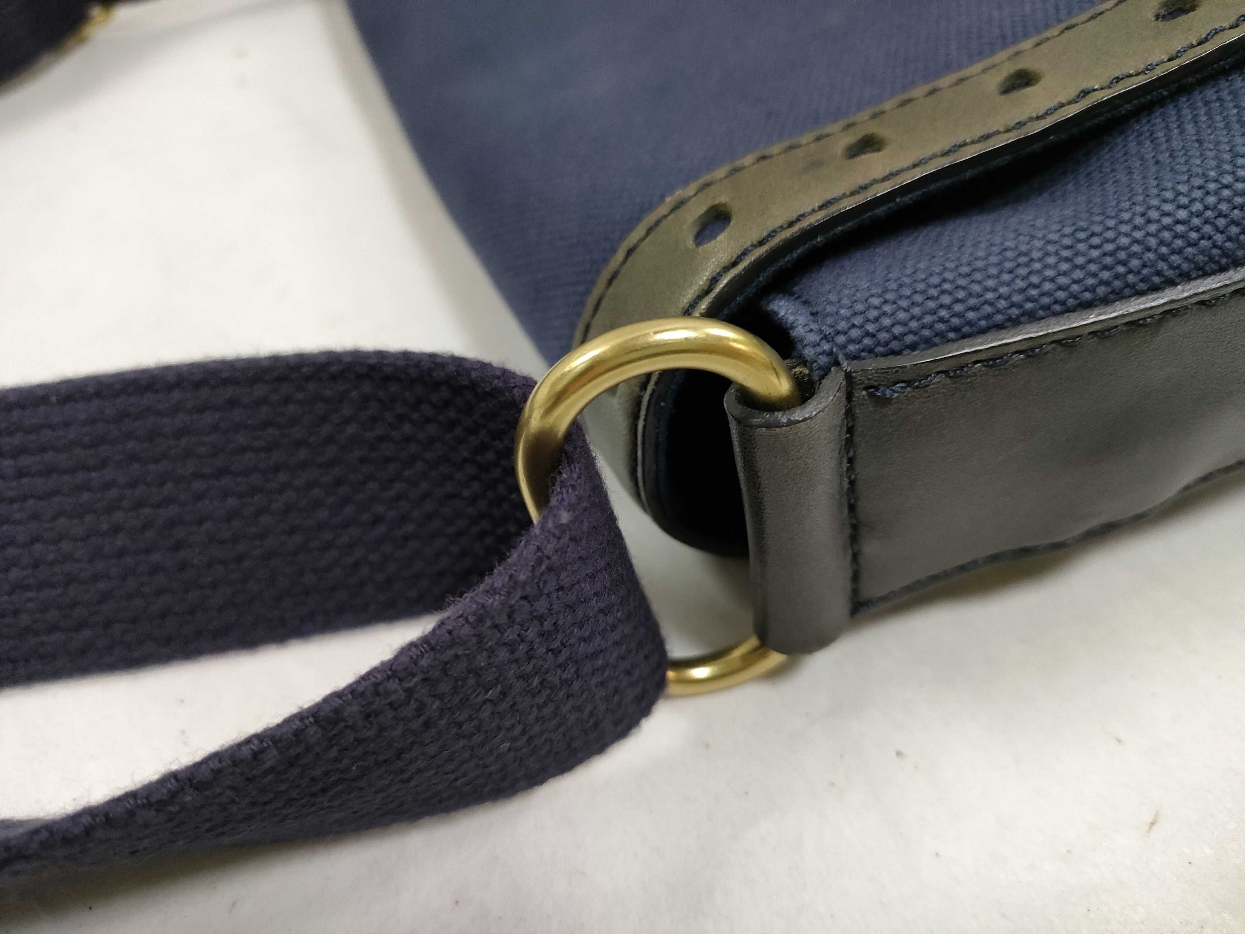 shoulder bag, canvas/leather, blue. — view 5