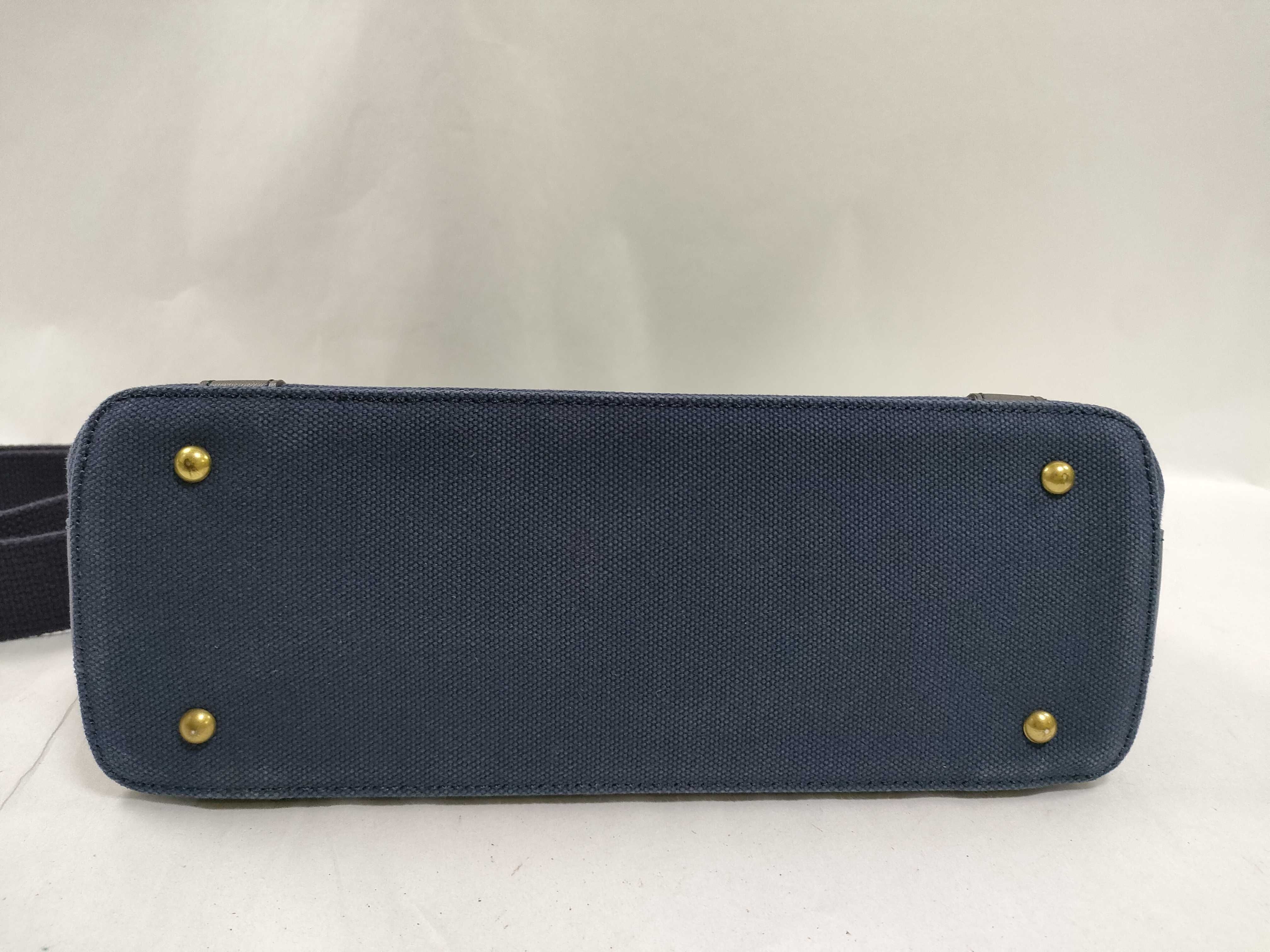 shoulder bag, canvas/leather, blue. — view 7
