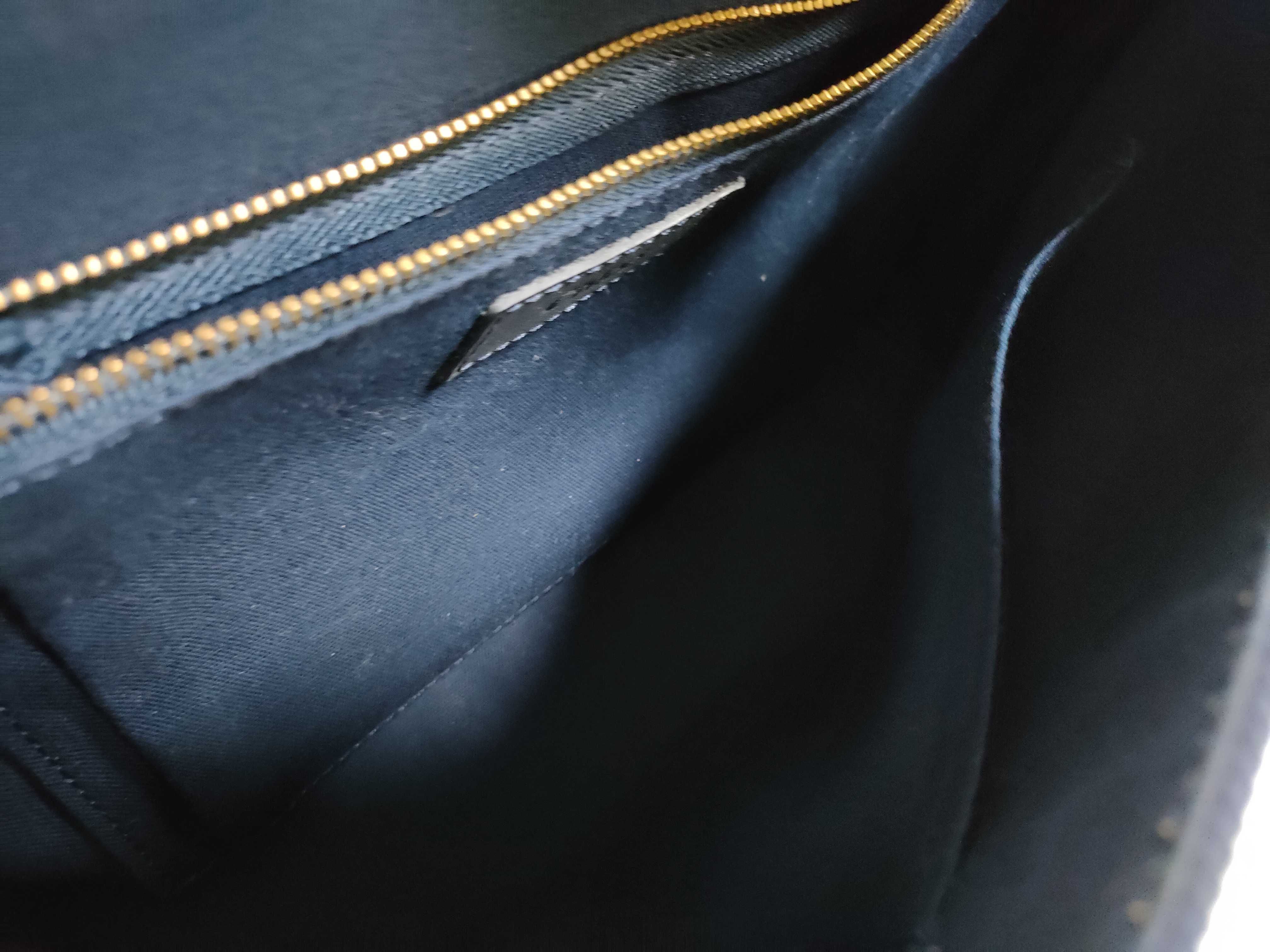 shoulder bag, canvas/leather, blue. — view 8
