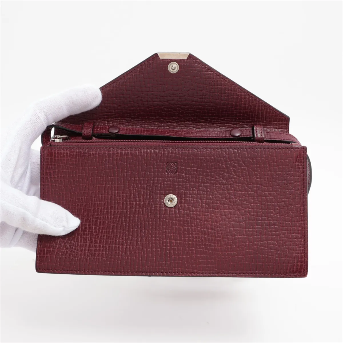 leather shoulder wallet brown — view 3