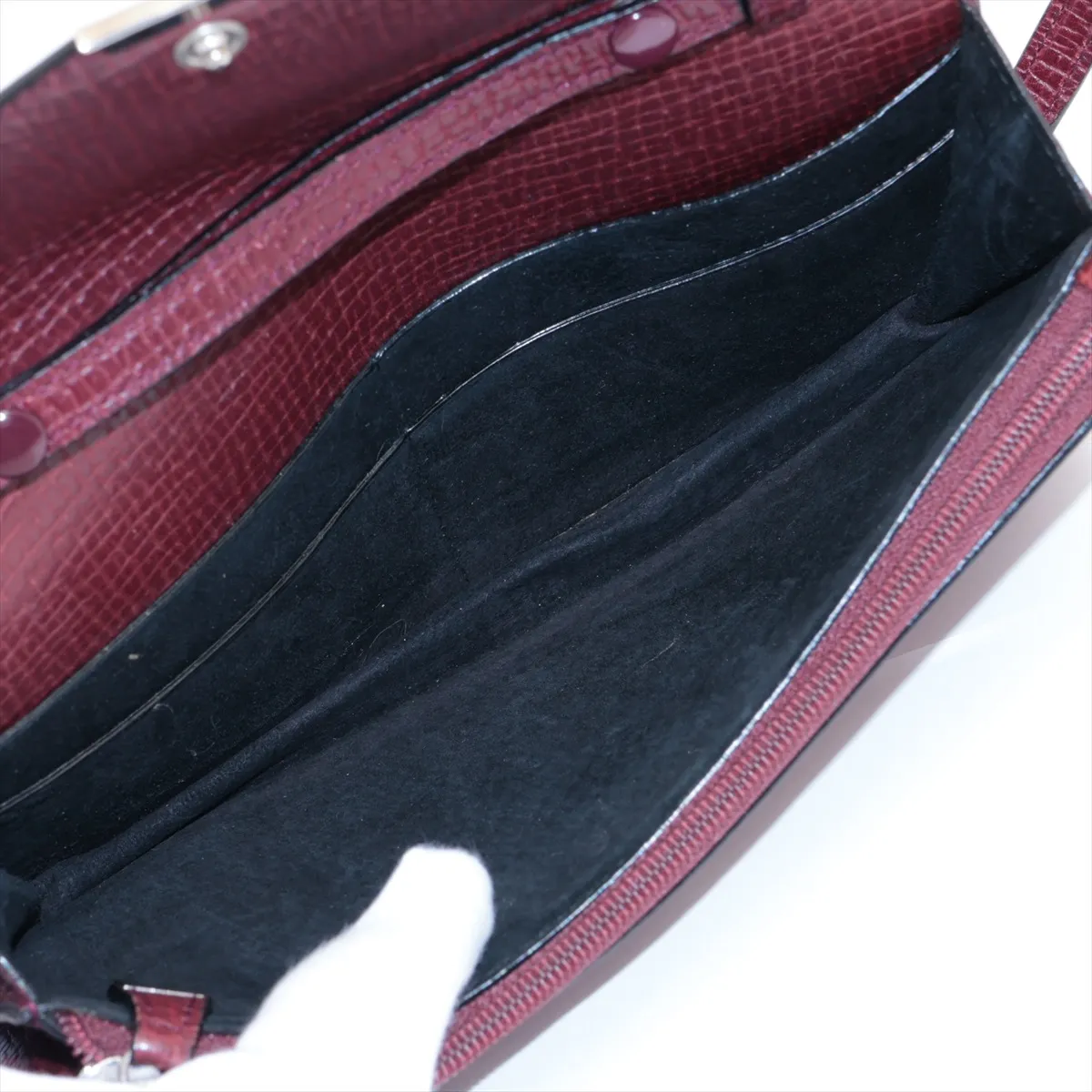 leather shoulder wallet brown — view 4
