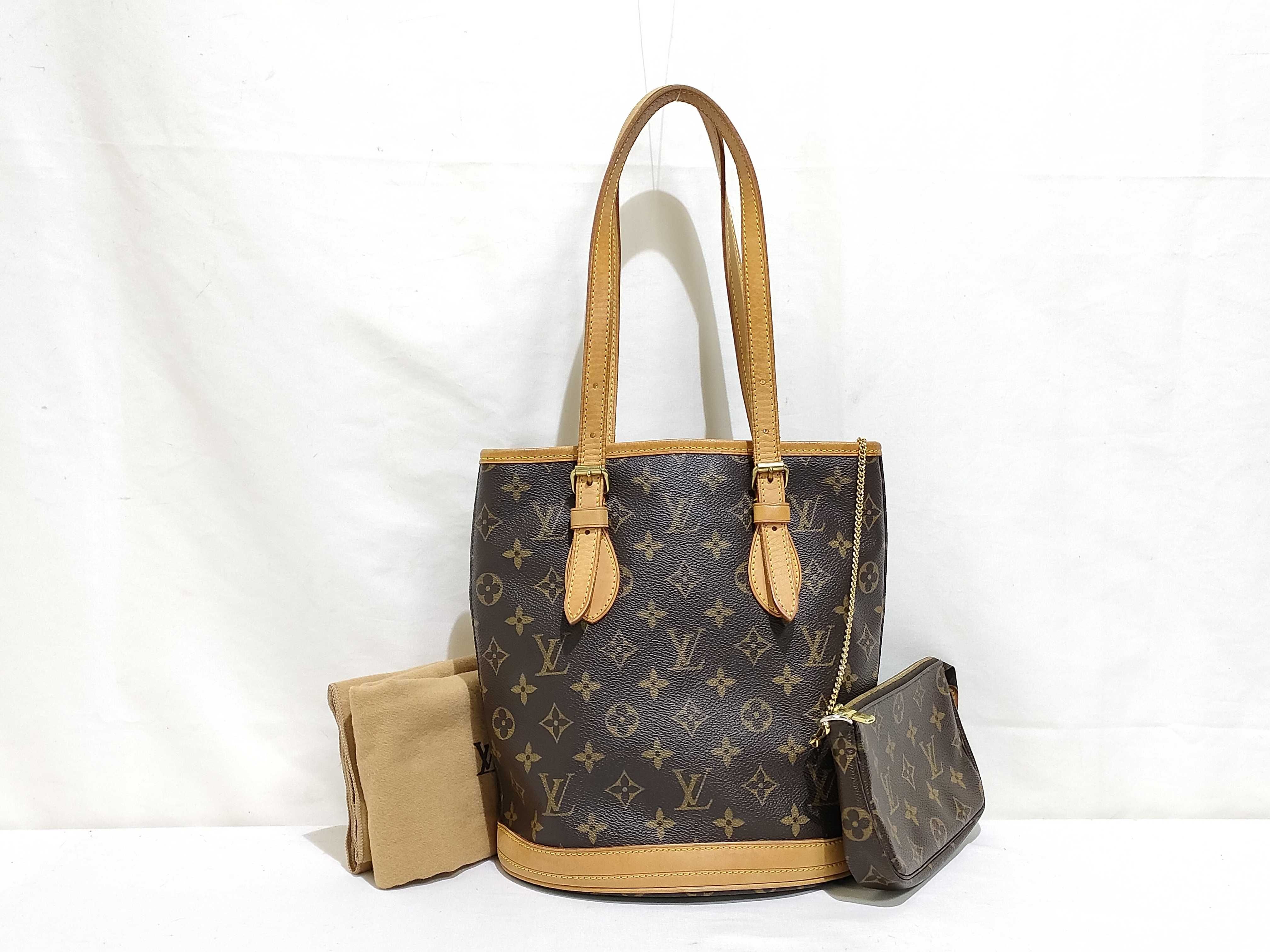 Monogram Bucket PM M42238 FL1013 Brown Tote Bag