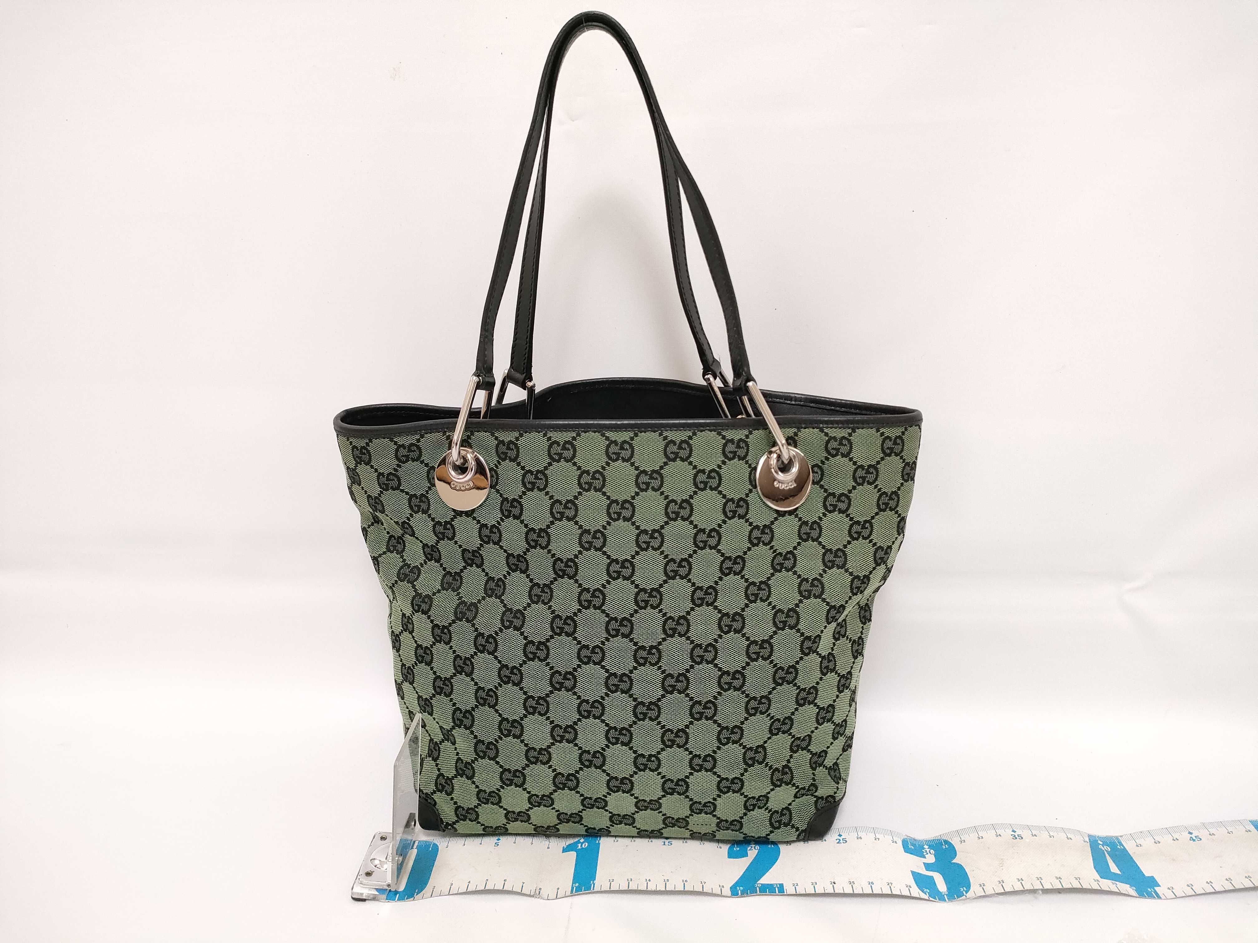 GG Canvas Tote Bag (Green) — view 2