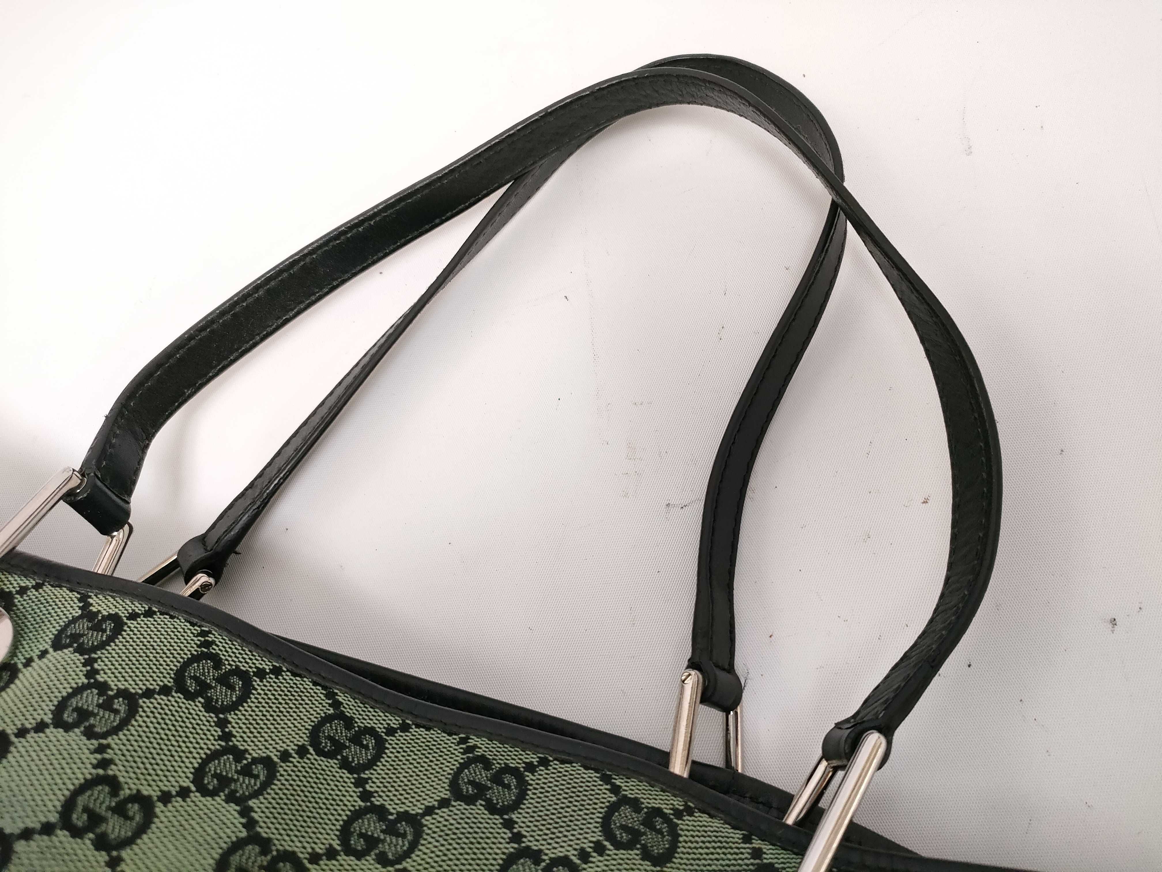 GG Canvas Tote Bag (Green) — view 3