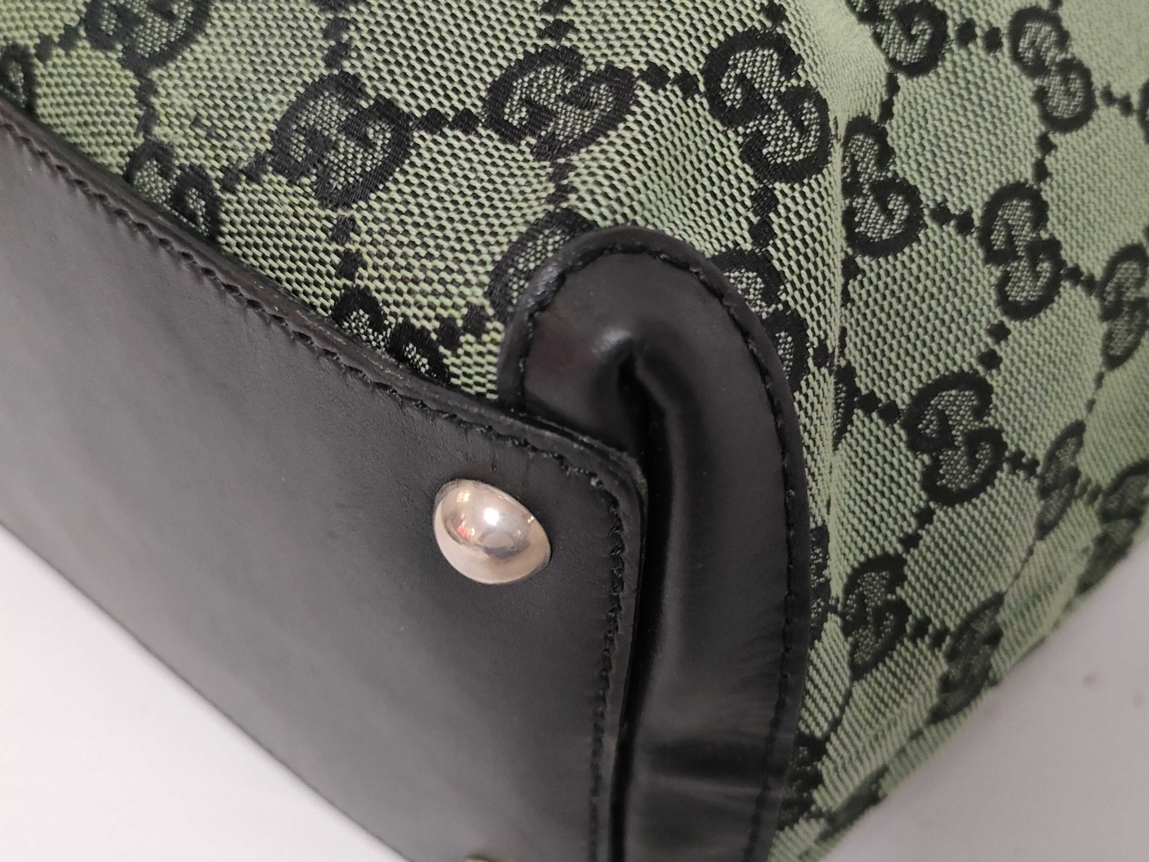 GG Canvas Tote Bag (Green) — view 6