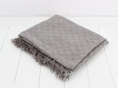 GG pattern stole, gray