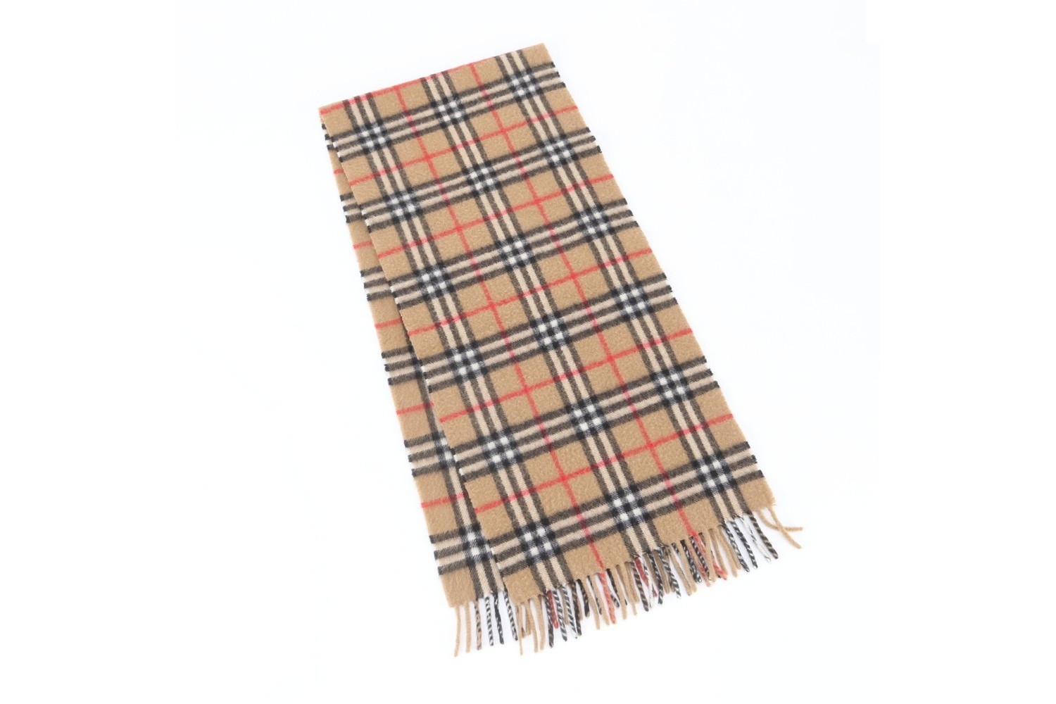 Tag attached, 100% cashmere, Nova Check pattern scarf. — view 2