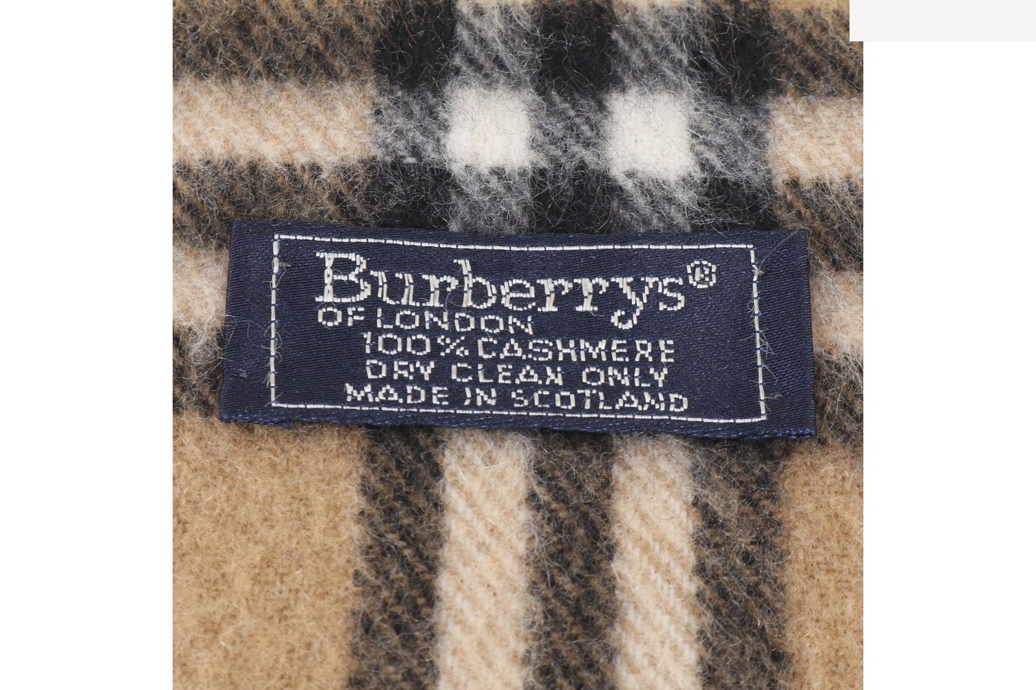 Tag attached, 100% cashmere, Nova Check pattern scarf. — view 3