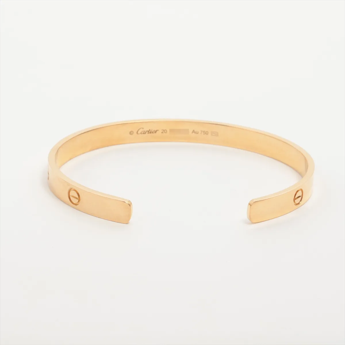 Love Open Bangle Bracelet 750 (Yellow Gold) 27.2g 20 GKZ833 (Dents) — view 2