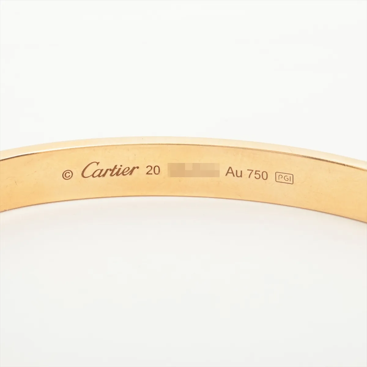 Love Open Bangle Bracelet 750 (Yellow Gold) 27.2g 20 GKZ833 (Dents) — view 4