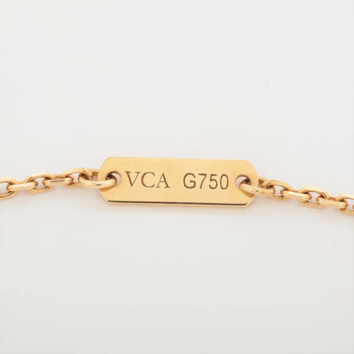 Vintage Alhambra Shell Necklace, 750 (Yellow Gold), 5.4g, JB135346. Some stone — view 4