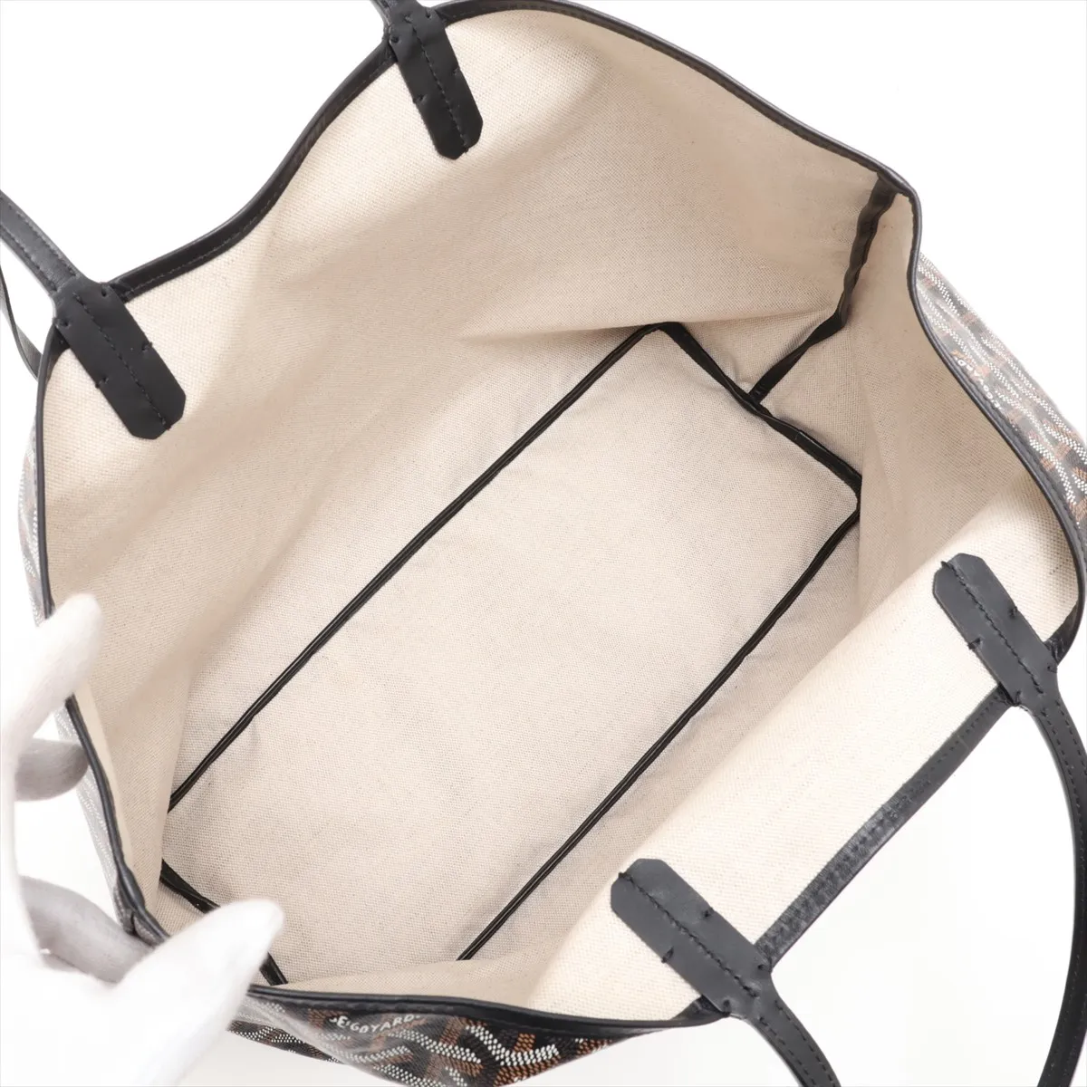 Saint Louis PM PVC x Leather Tote Bag, Black — view 7
