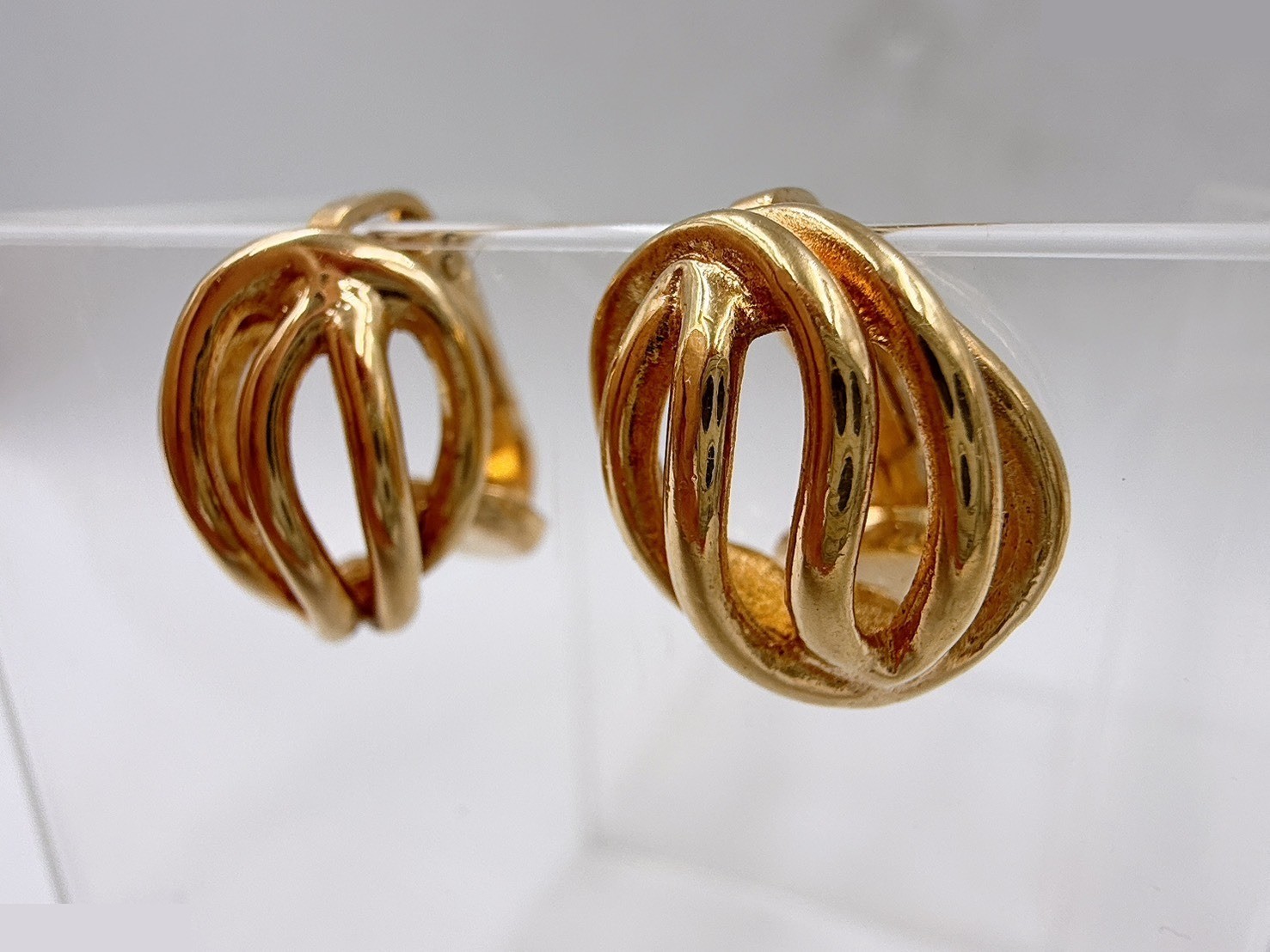 Gold-colored earrings — view 2