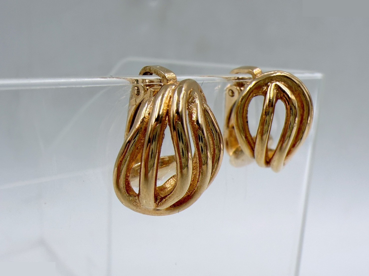 Gold-colored earrings — view 3