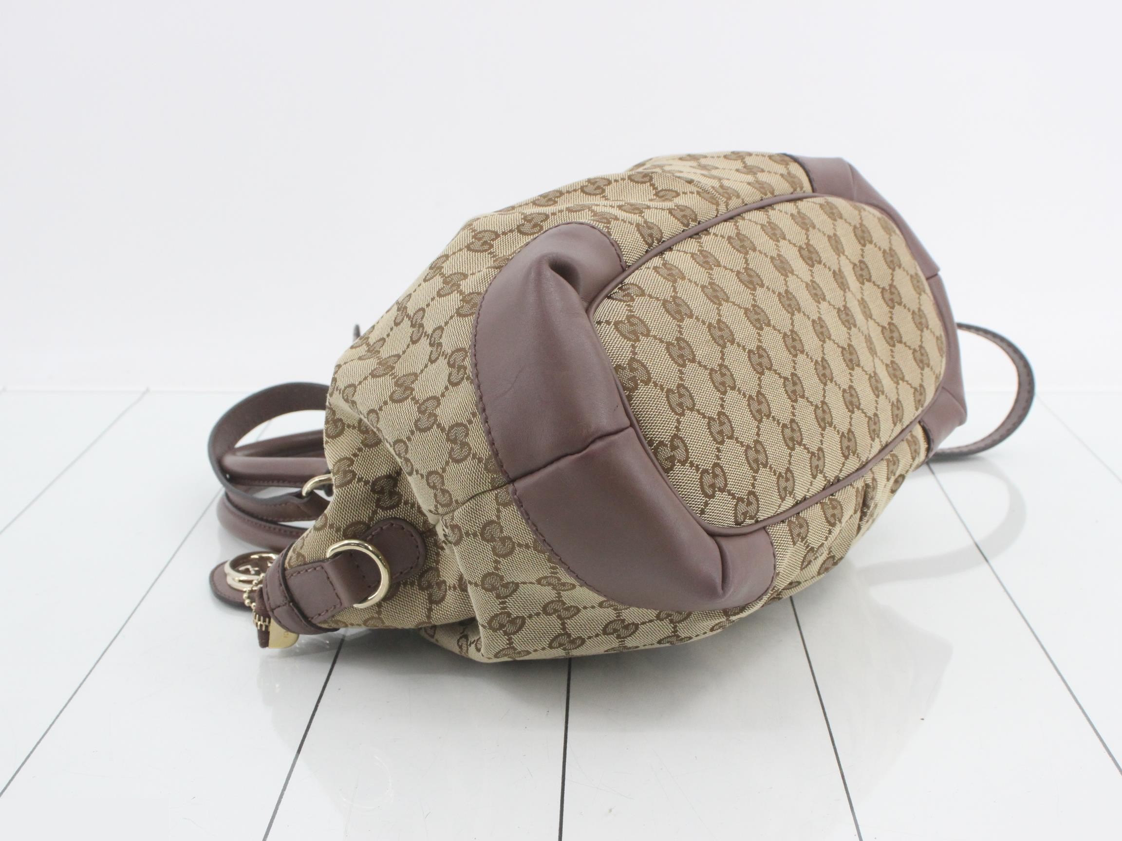 GG Canvas Sukey Tote Bag with Shoulder Strap, Beige — view 5