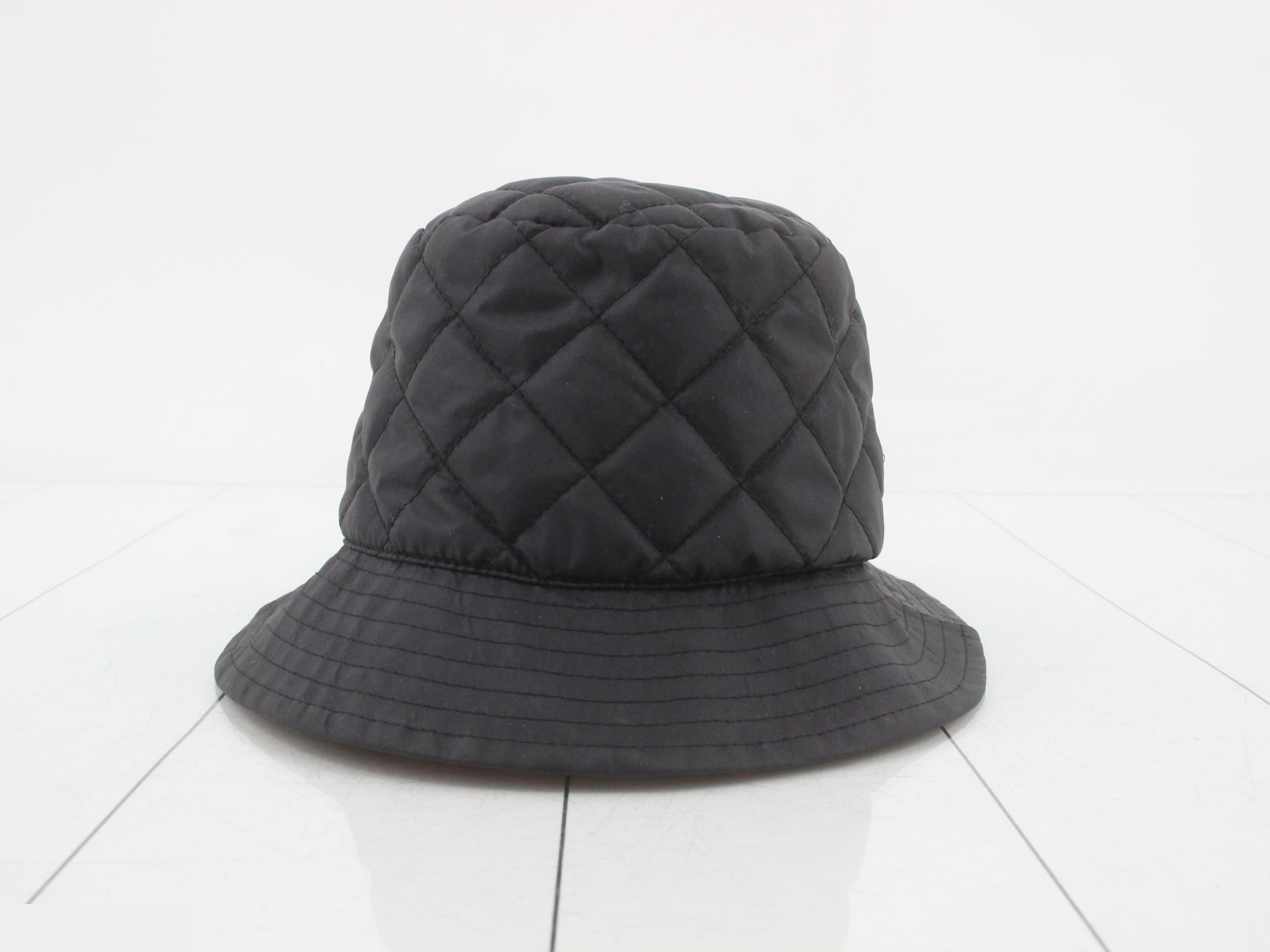 Logo hat, nylon, quilted, black. — view 2