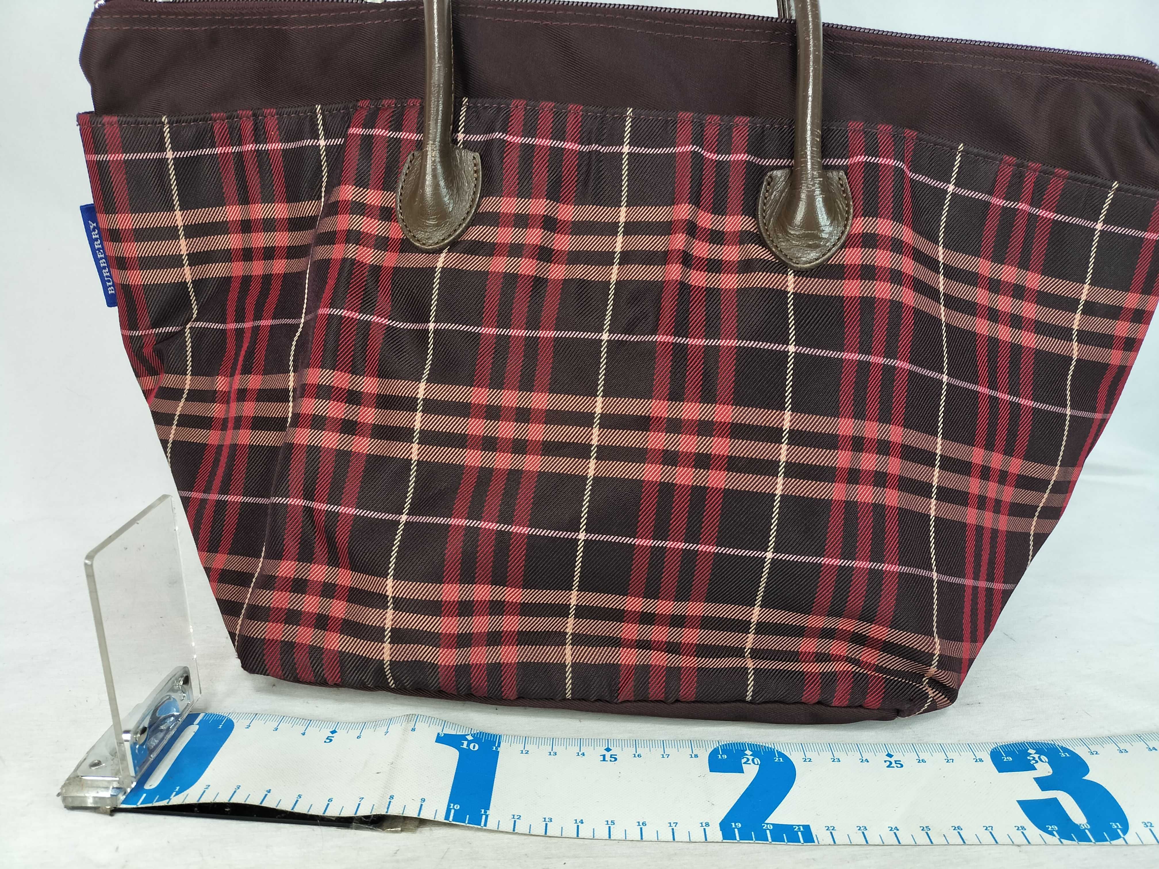 Blue Label Burberry Nova Check Red Tote Bag — view 2