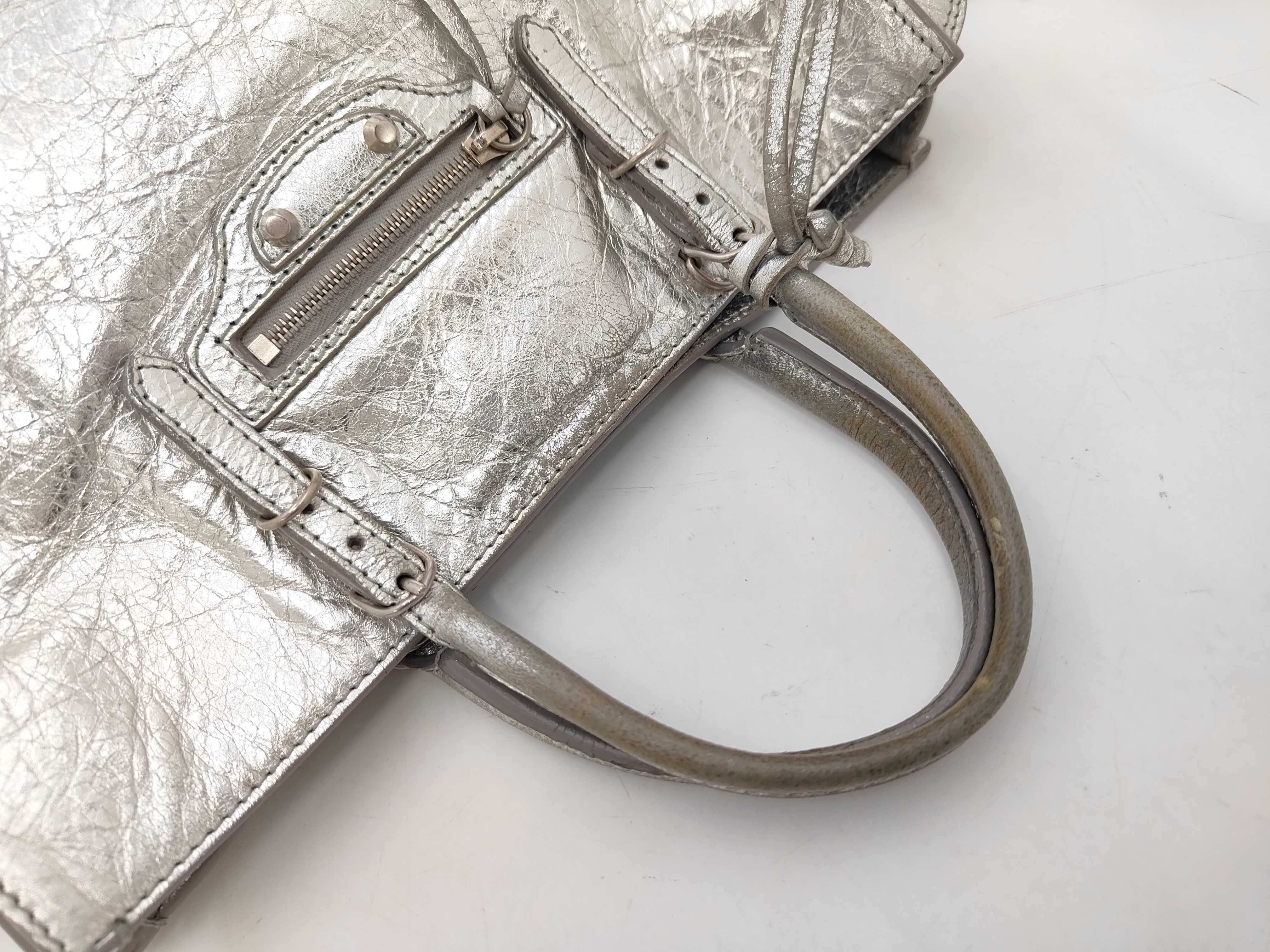 The Paper Mini Leather 2-Way Handbag, Silver, 370926 (Bag) — view 4