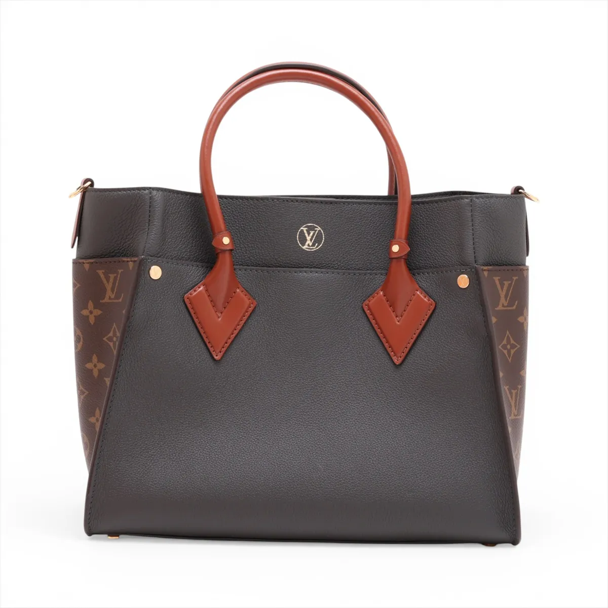 Monogram x Leather On My Side MM M56550 Gray x Brown (RFID detected) — view 2