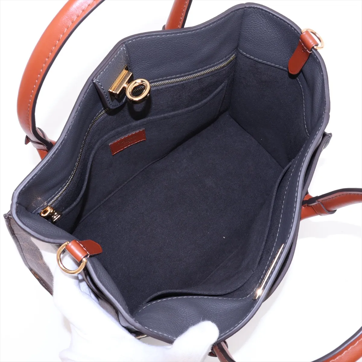 Monogram x Leather On My Side MM M56550 Gray x Brown (RFID detected) — view 8