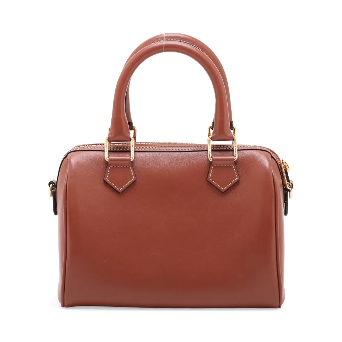 Cuir Triomphe Small Boston Leather 2-Way Handbag, Brown — view 2