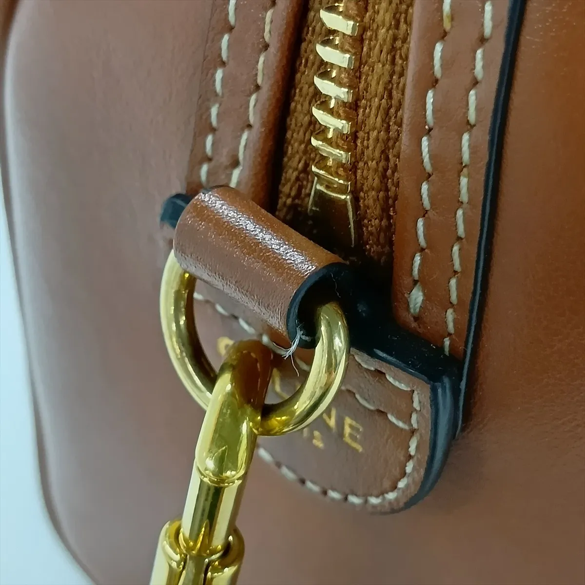 Cuir Triomphe Small Boston Leather 2-Way Handbag, Brown — view 11