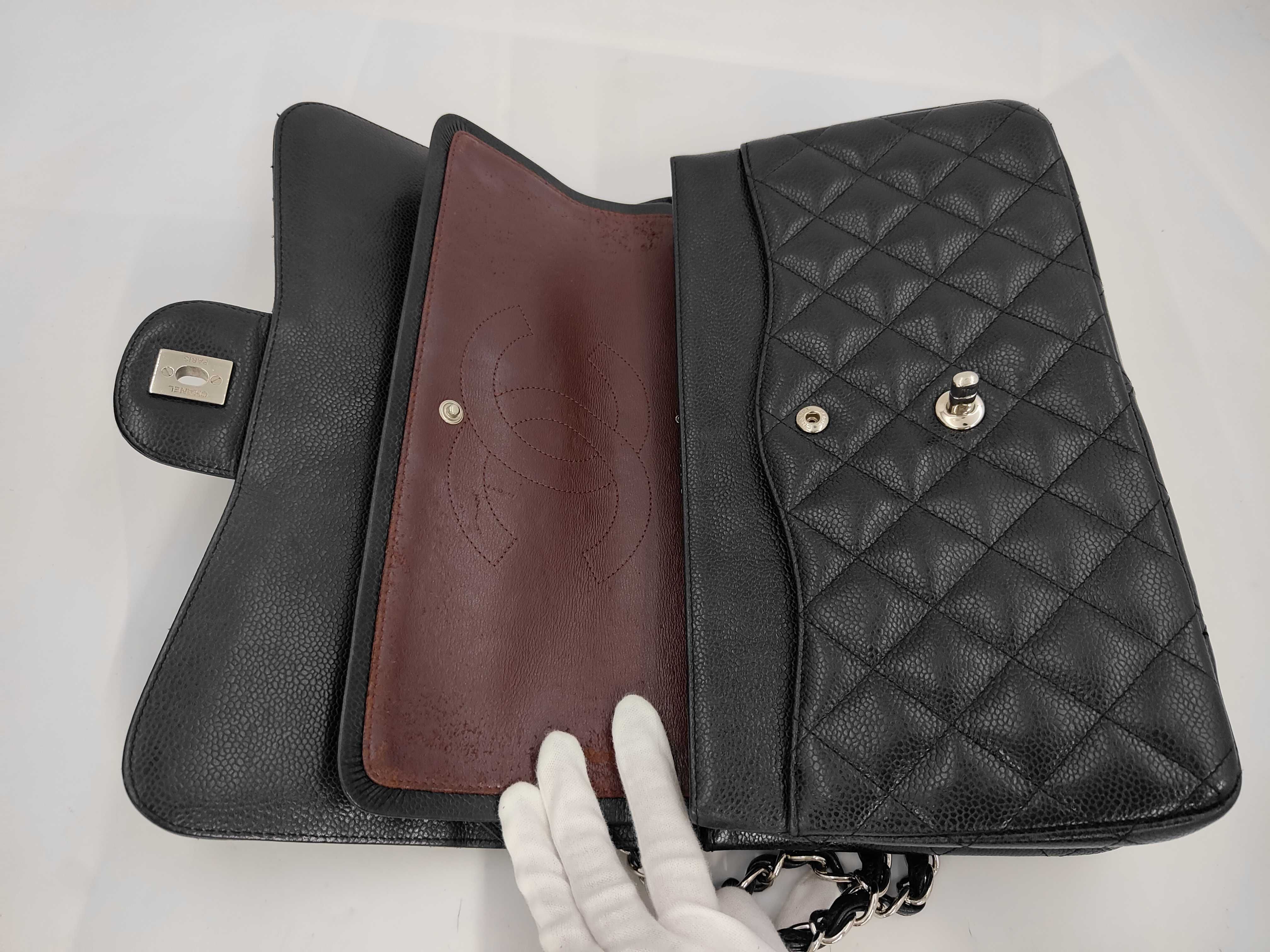 Matelassé 30 Caviar Skin Double Flap Shoulder Bag with Guarantee Card — view 12