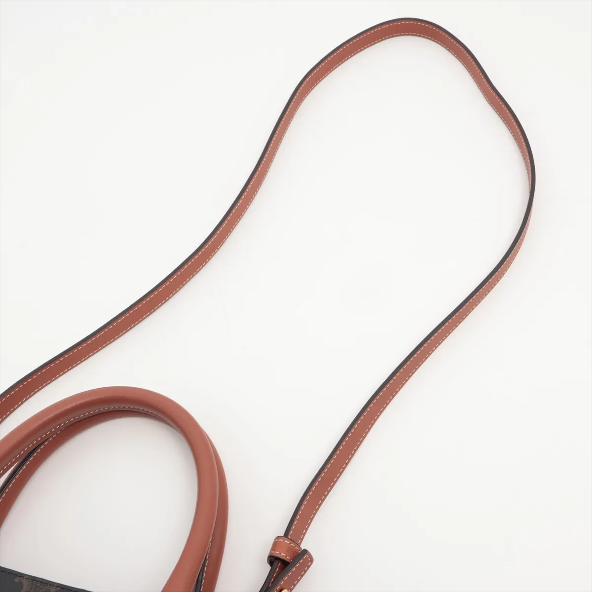 Triomphe Vertical Cover PVC x Leather 2WAY Tote Bag Brown — view 7