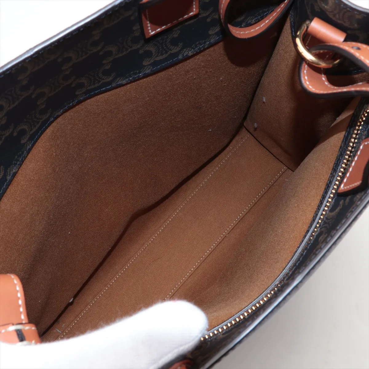 Triomphe Vertical Cover PVC x Leather 2WAY Tote Bag Brown — view 8