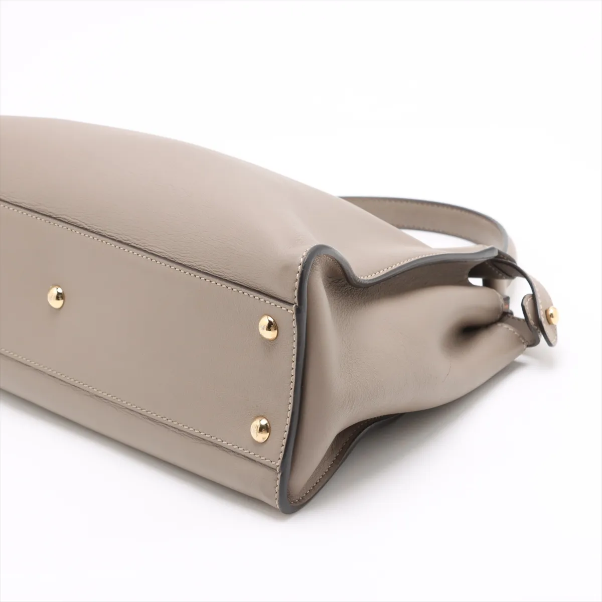 Peekaboo Regular Leather Handbag, Greige, 8BN290 — view 3